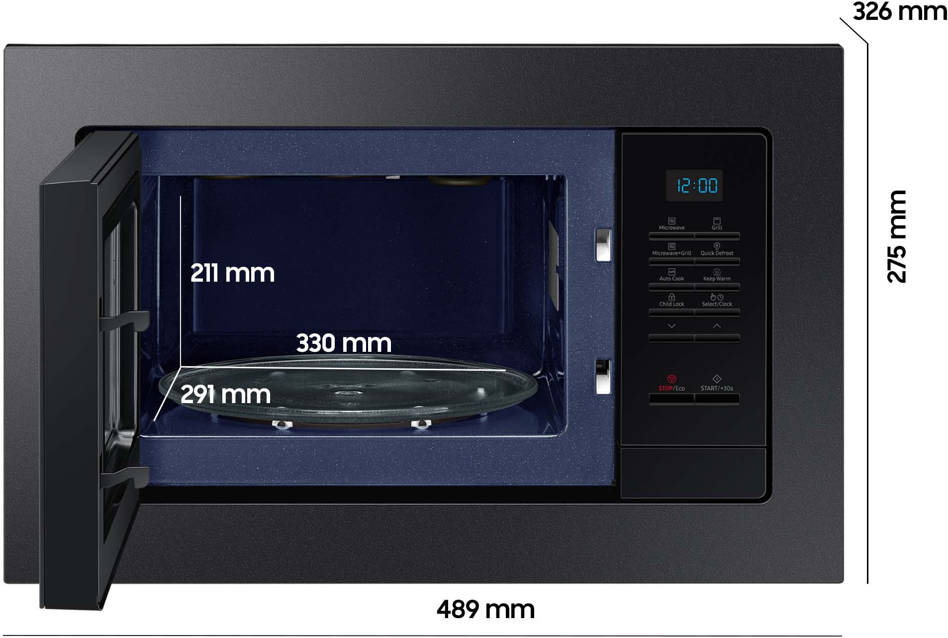 Samsung Mikrowelle »MG20A7013CB/EG« Grill | Mikrowelle Garen, Backen & Grillen mit pflegeleichten Keramik-Emaille Innenraum