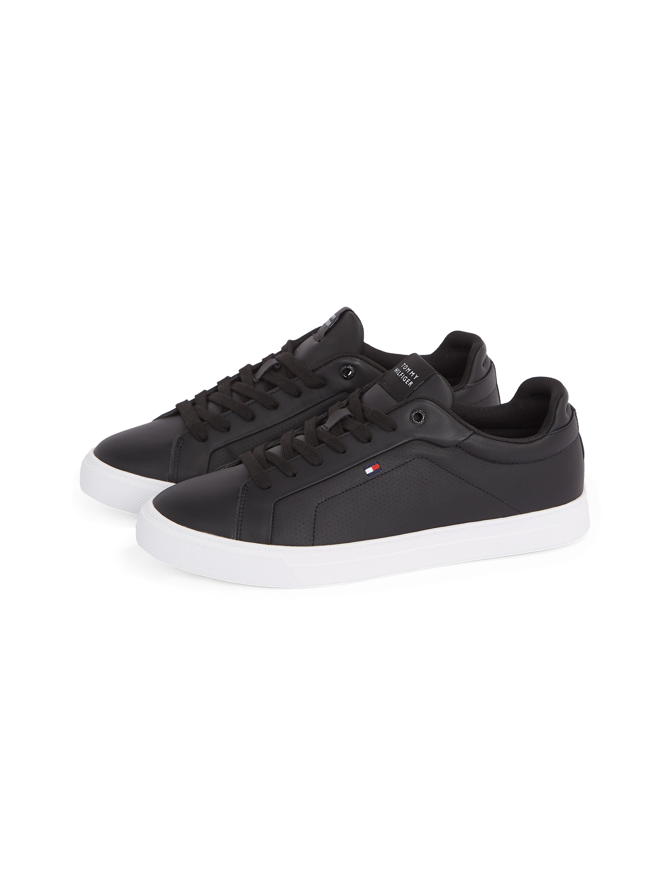 TOMMY HILFIGER Sneaker »ICON COURT PINPERF LTH«, Freizeitschuh, Halbschuh, Schnürer mit weich...