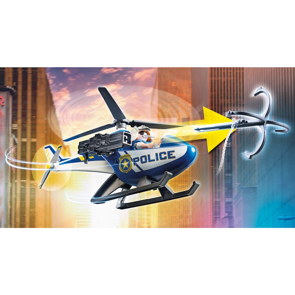Playmobil® Konstruktions-Spielset »Polizei-Helikopter: Verfolgung des Fluchtfahrzeugs (70575)«, (124 St.)