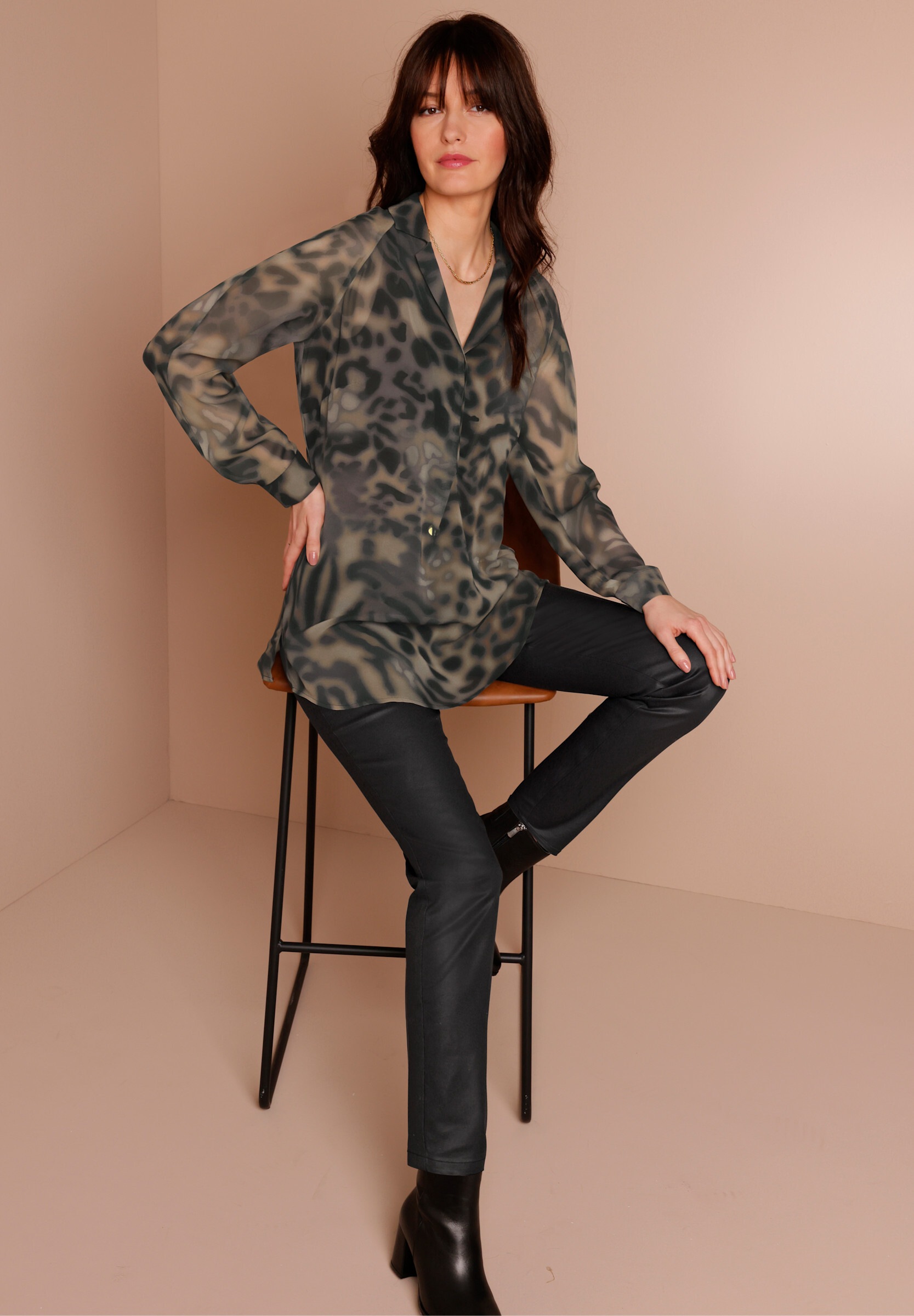 creation L Longbluse »Seiden-Longbluse Seidenbluse mit Digitaldruck«