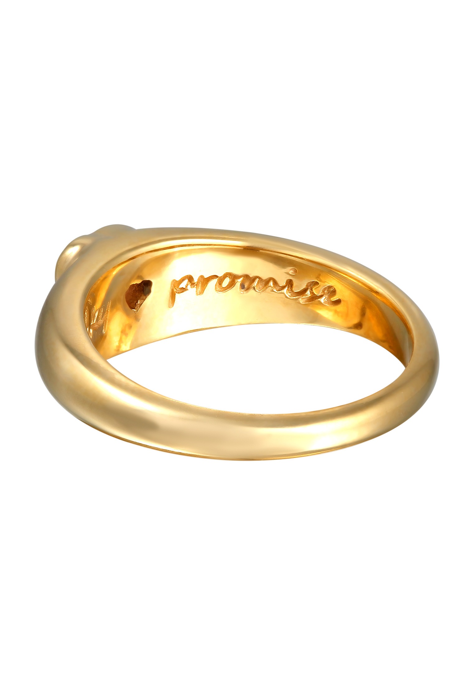 Elli Siegelring »Ring Zirkonia Herz Bandring Liebe 925 Silber vergoldet«