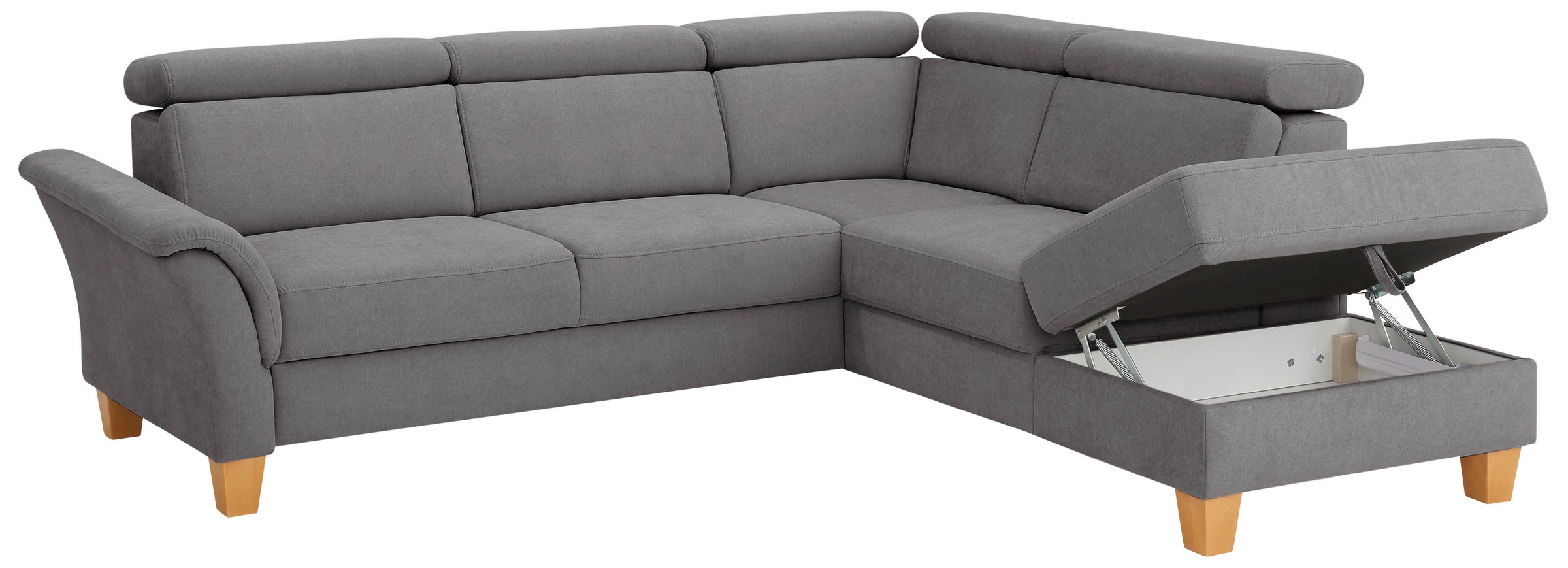 Home affaire Ecksofa »Conville L-Form«, Federkern, wahlweise mit Bettfunktion und Bettkasten bzw. Stauraum