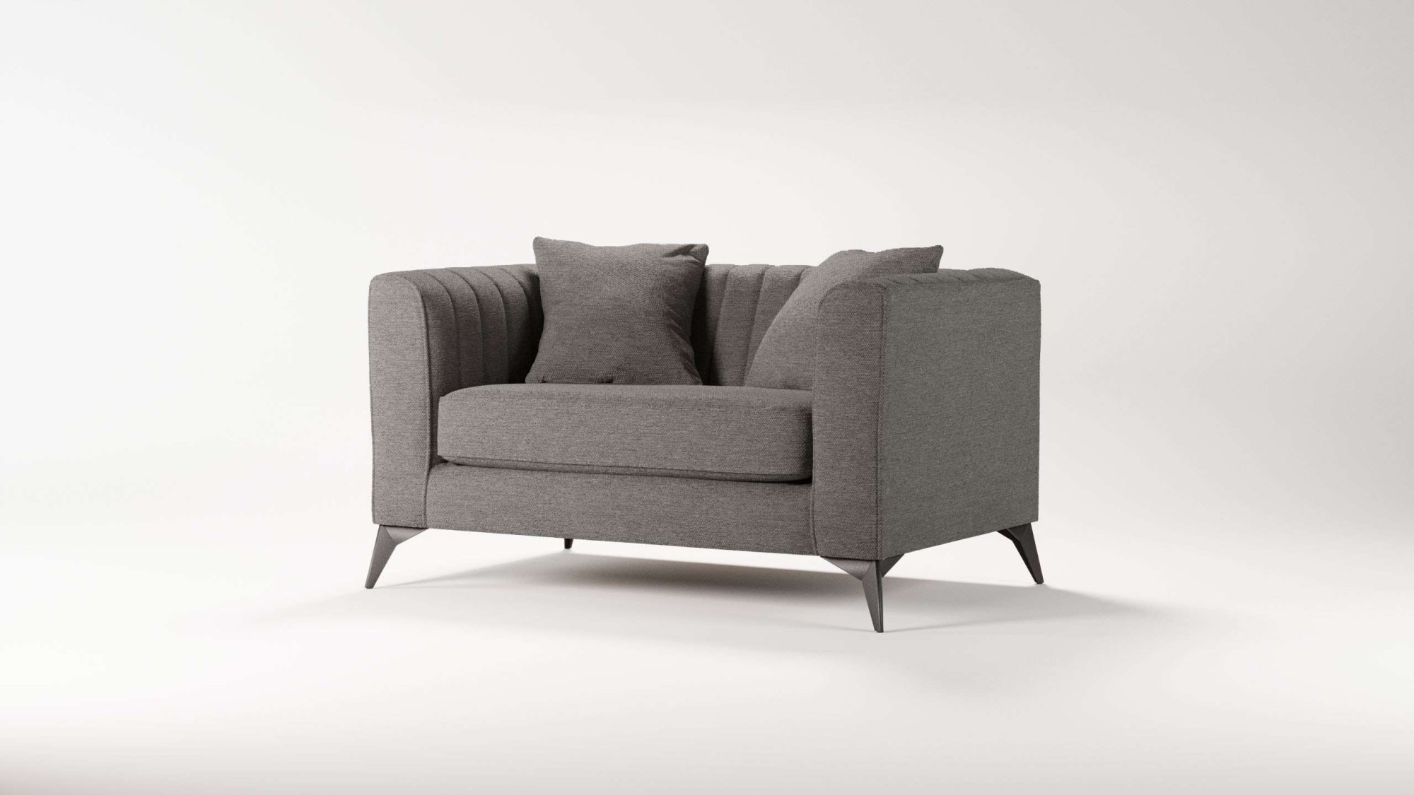 Places of Style Loveseat »MATTHEW Loungesessel, Maße B/T/H: 130/86/74 cm«, incl. Zierkissen, feine Steppung im Rücken, belastbar bis 200kg