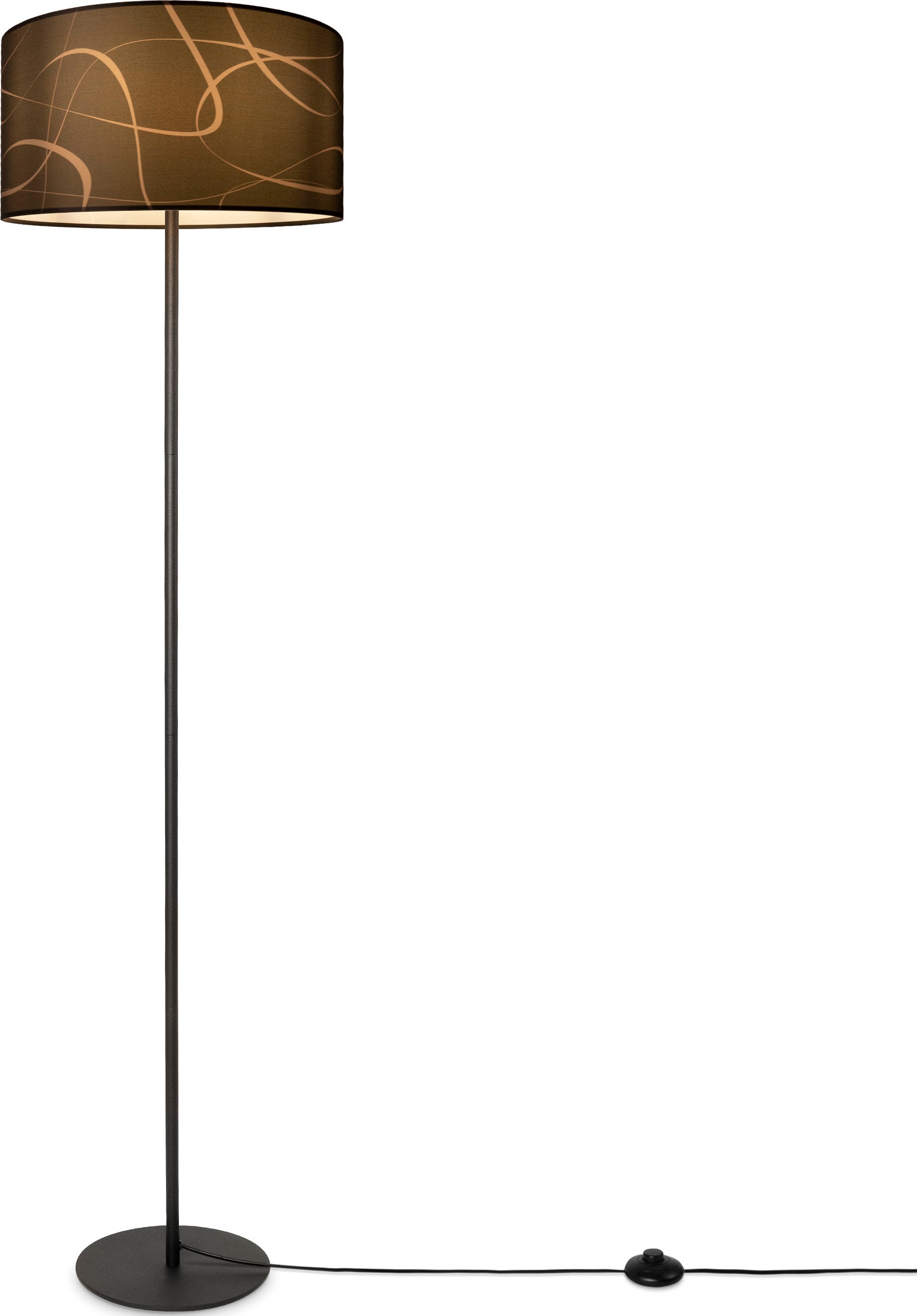Abstrakt E27 Tribal«, OTTO Modern Stehlampe Lampenschirm Paco »Luca Home Shop Online Uni im Stoff bestellen Stehlampe Dreibein Mit