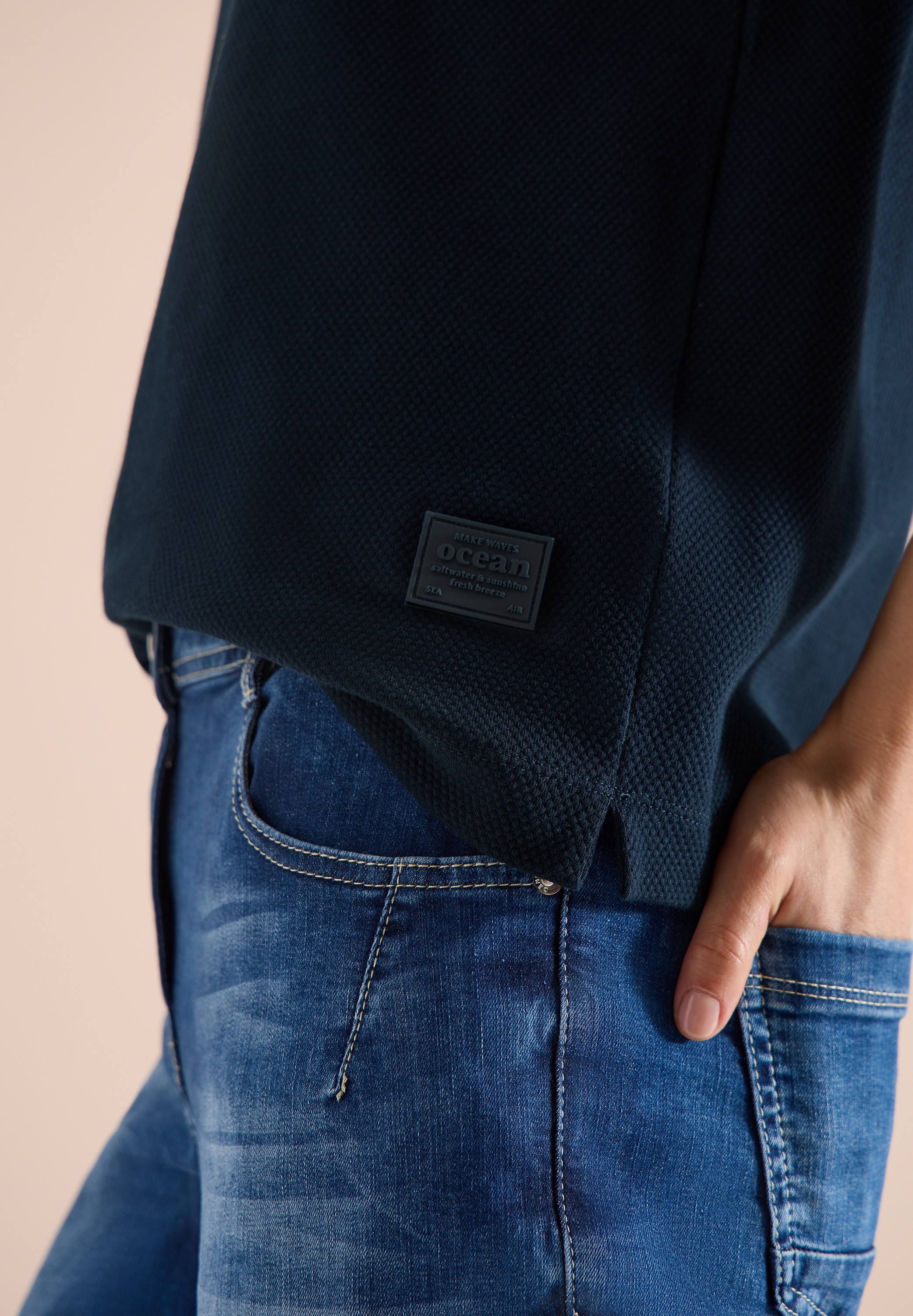 Cecil Kapuzenshirt in strukturierter Qualität mit Rippdetails