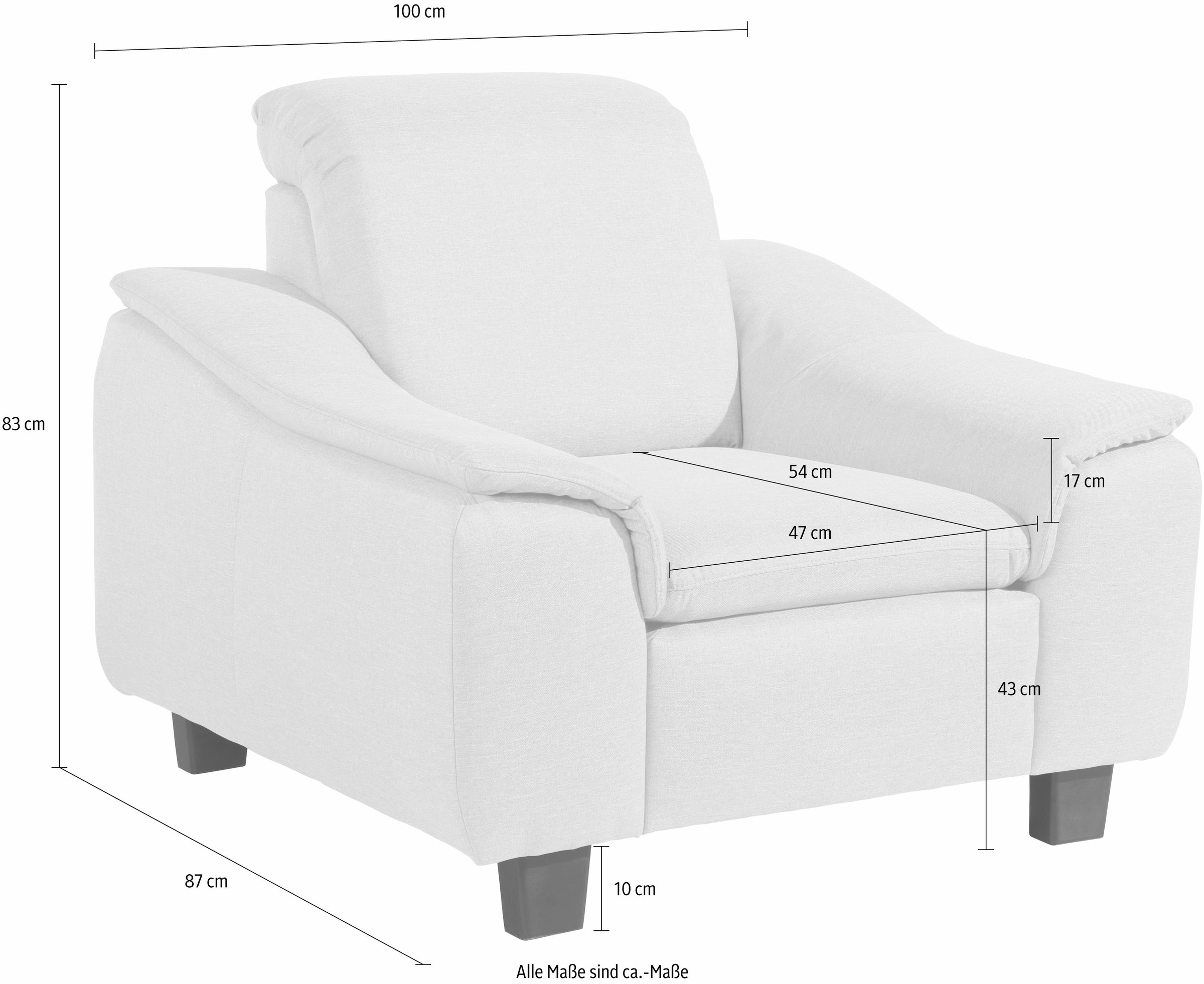 Max Winzer® Sessel »Alessio, Loungesessel, geschwungene Formensprache, hoher Sitzkomfort«, bequem mit abgerundeter Rückenlehne, aktuelle Mattenoptik