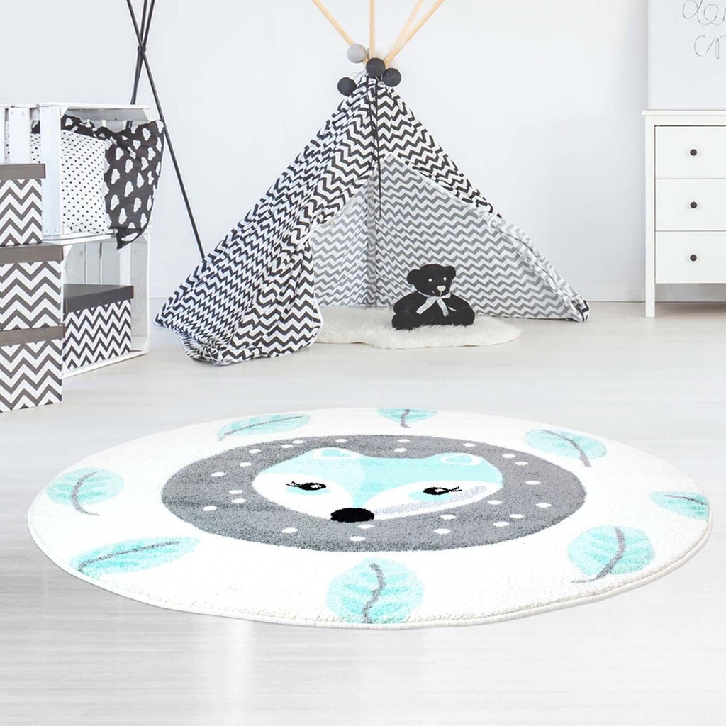 Carpet City Kinderteppich »Bueno Kids 1312«, rund, Fuchs Design, Kurzflor