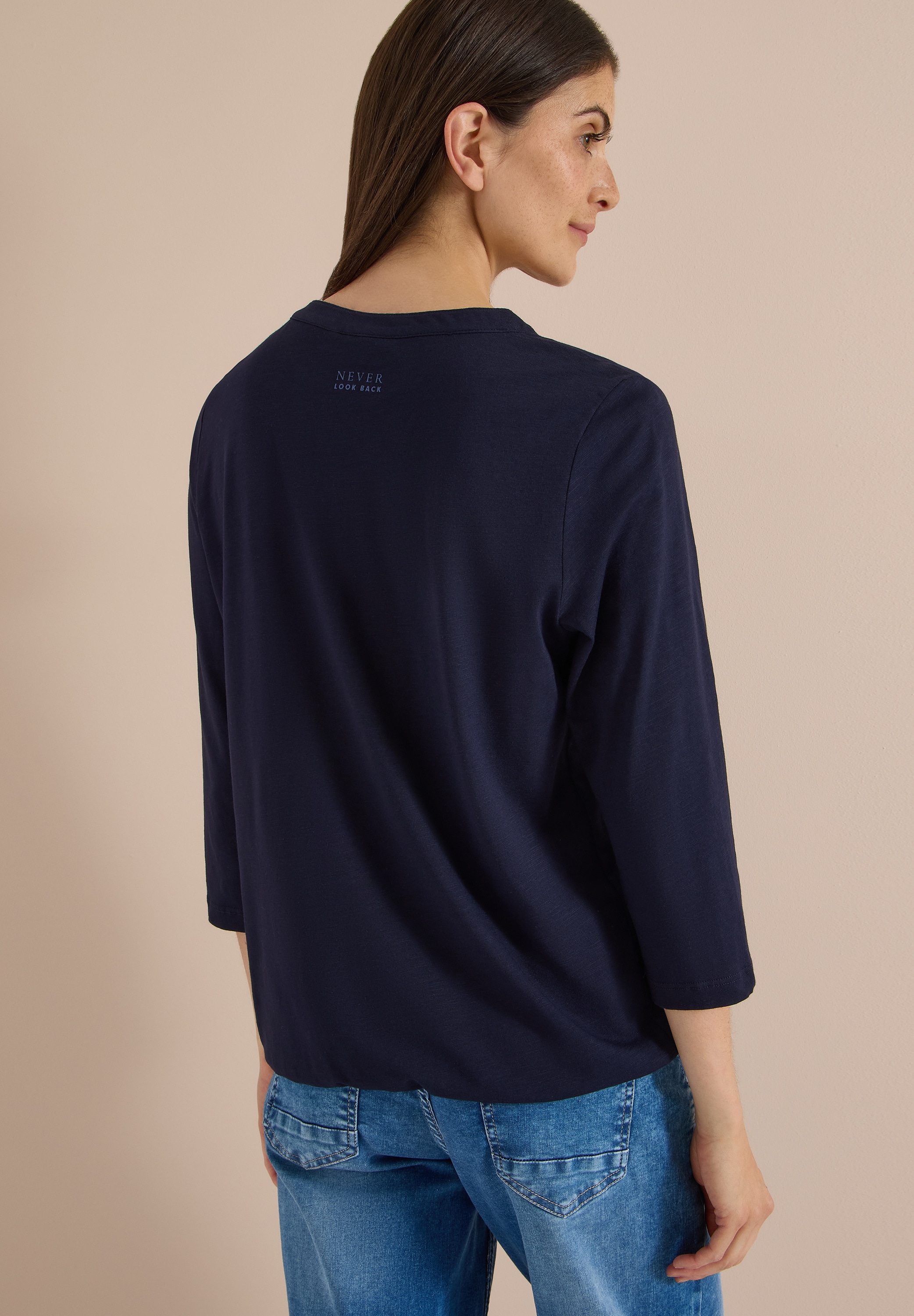Cecil 3/4-Arm-Shirt mit Splitneck