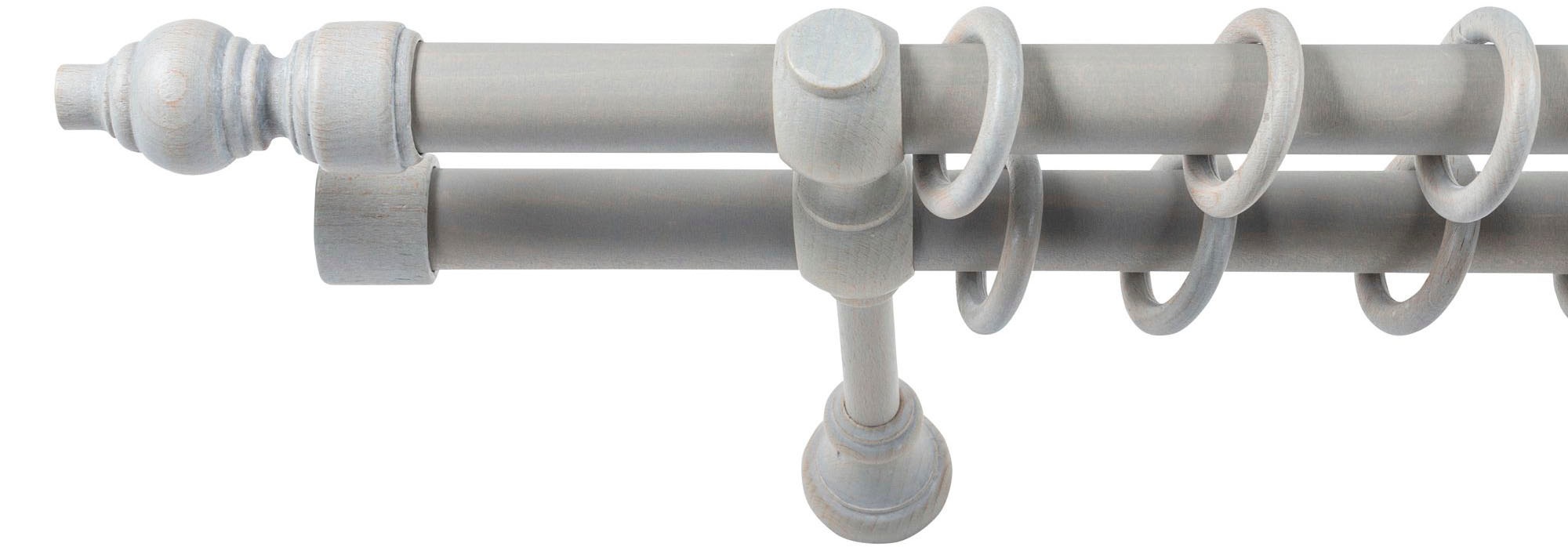 SN DECO GROUP Gardinenstange »Filigrano«, 2 läufig-läufig, Fixmaß, 28 mm, Holz, verschiedene Längen und Farben, Komplettset