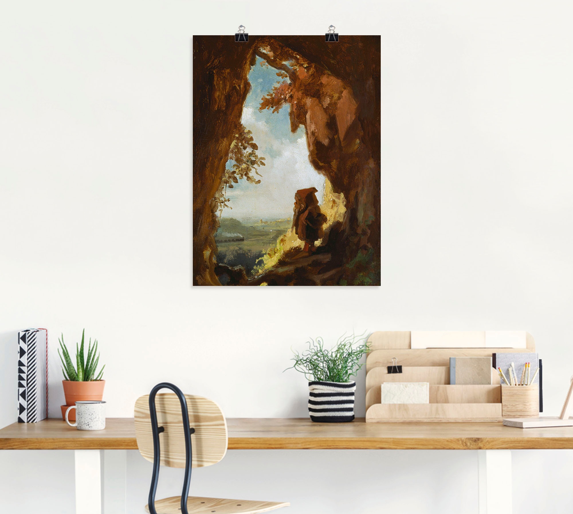Artland Wandbild »Gnom, Höhle die erste Eisenbahn«, Höhlen, (1 St.), als Leinwandbild, Poster in verschied. Größen