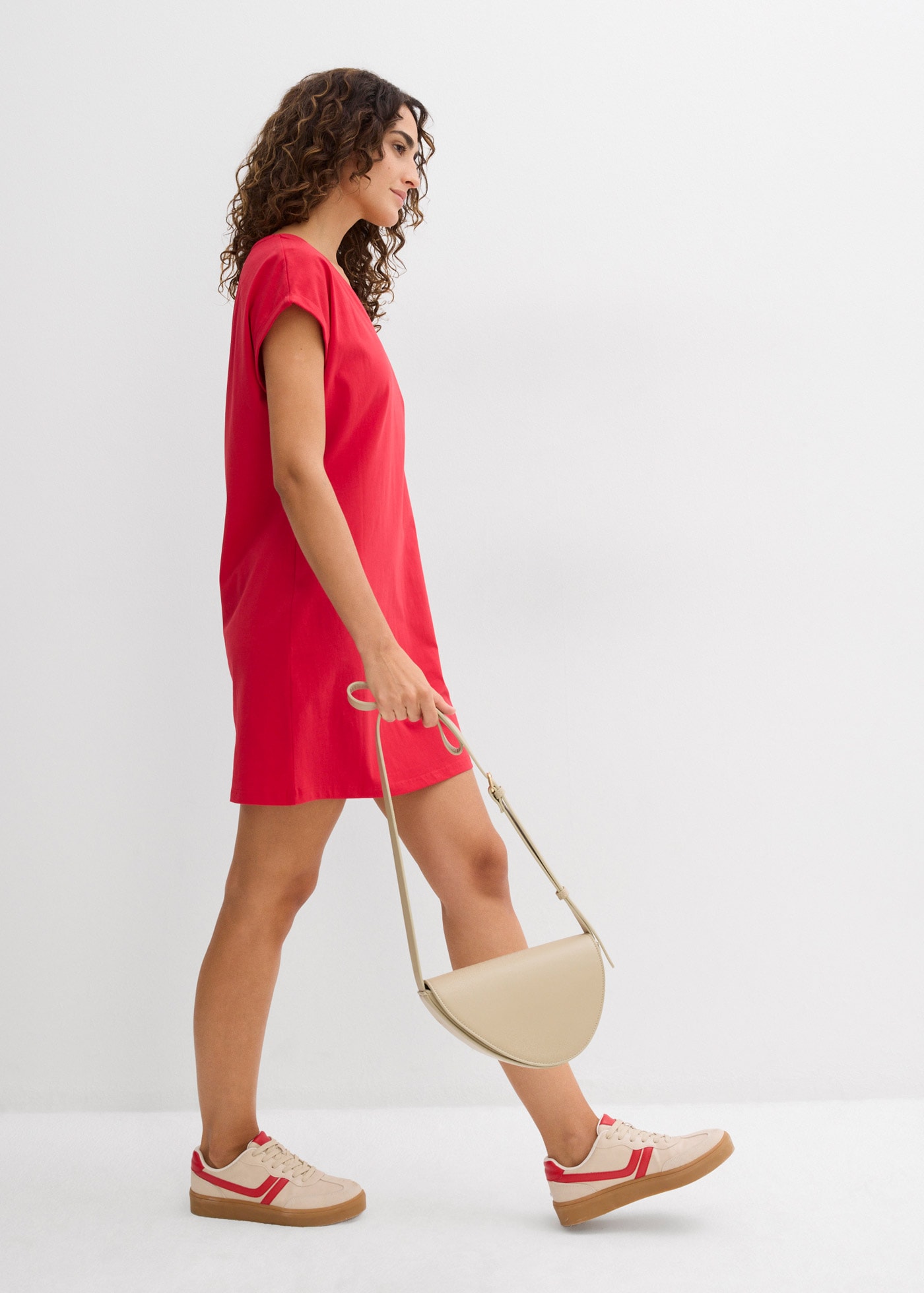 bonprix Shirtkleid Packung, 2 tlg. tlg. für Frühling und Sommer, aus reiner Baumwolle, lockerer Schnitt