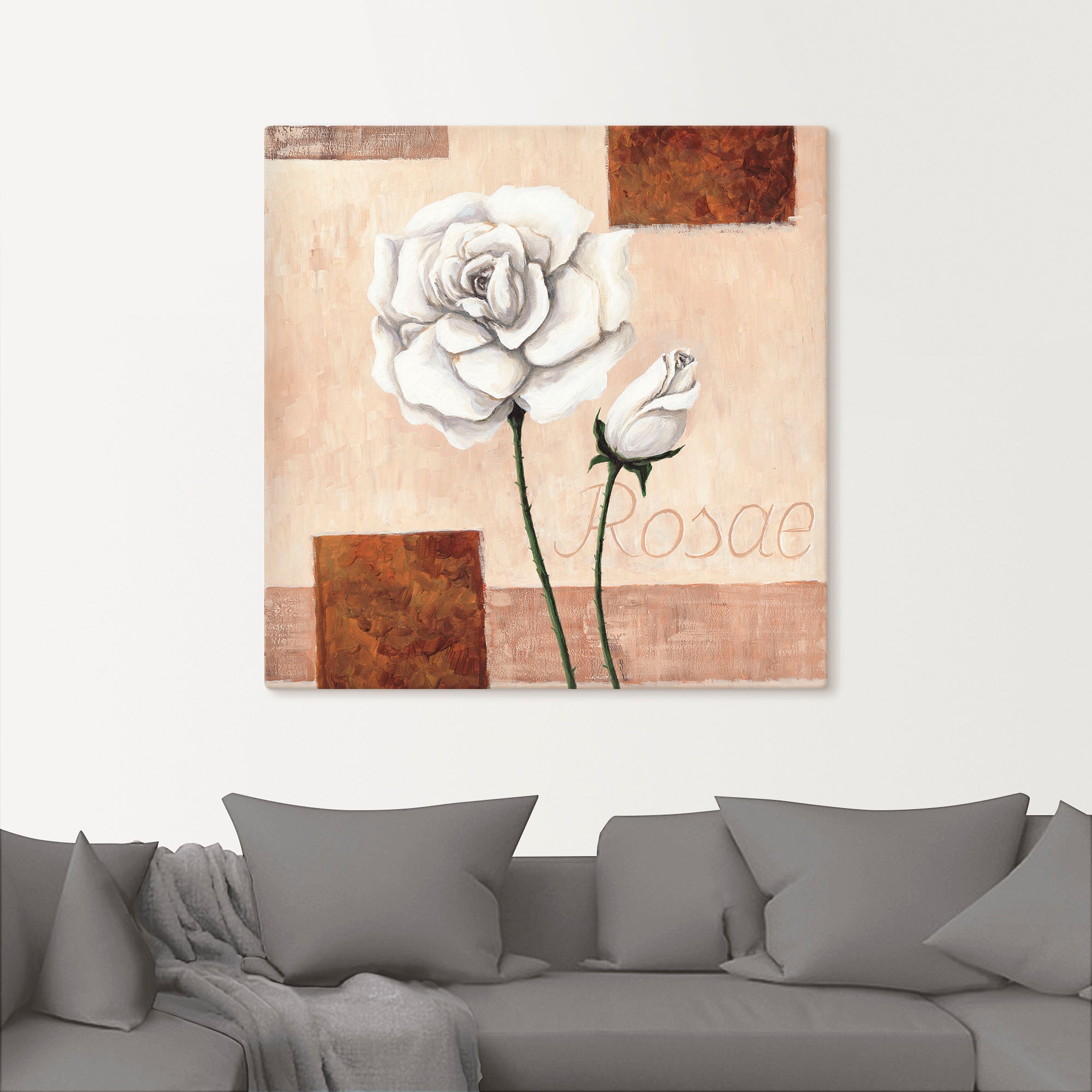 Artland Leinwandbild »Rosae - Rosen« Blumenbilder 1 Stk. tlg. auf Holzrahmen gespannt