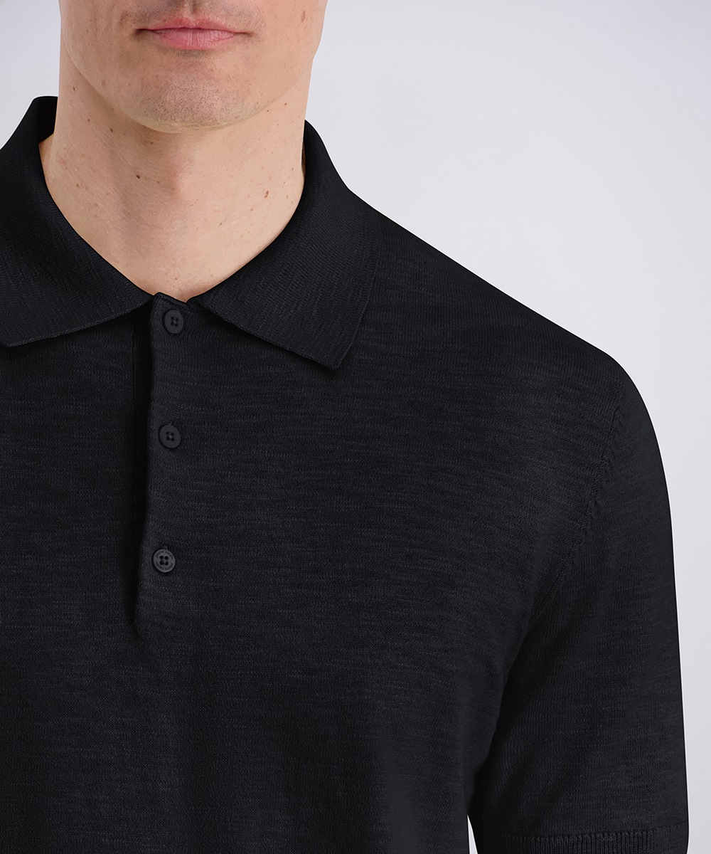Pierre Cardin Poloshirt »Polo Strick« Poloshirt, unifarben aus reiner Baumwolle