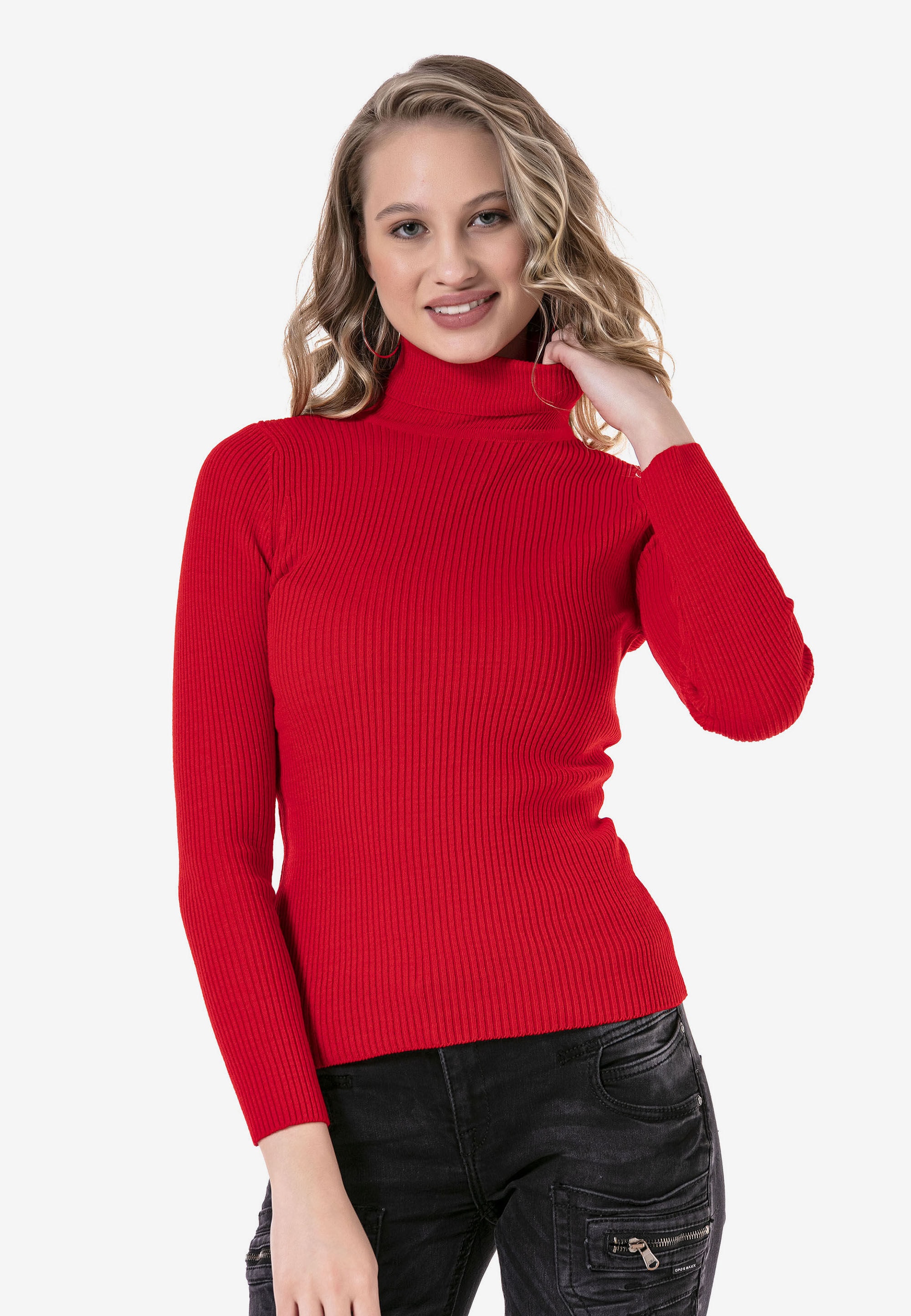 Cipo & Baxx Rollkragenpullover »WP227« Mit Rollkragen