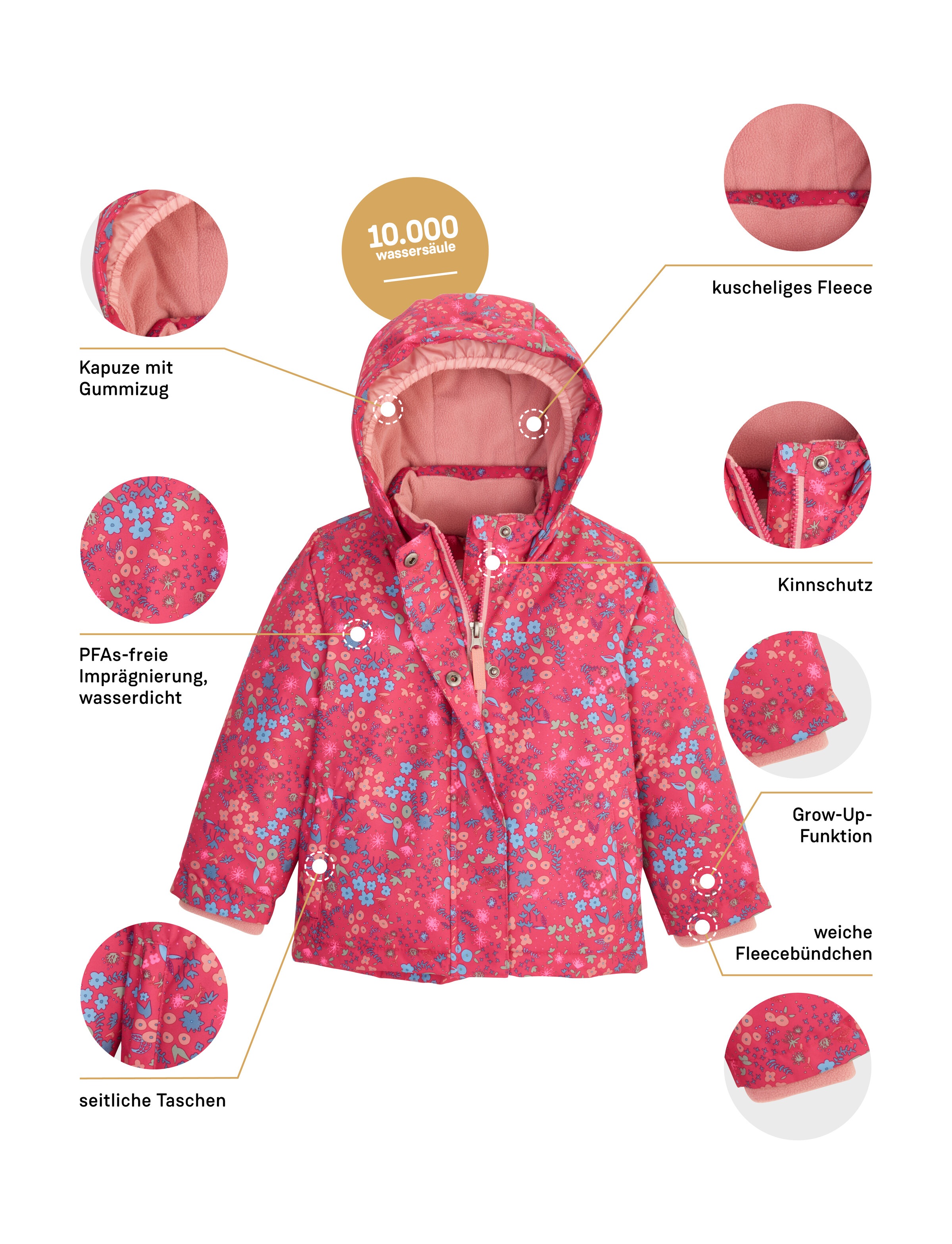 first instinct by killtec Funktionsjacke »FIOW 13 MNS JCKT«, Wasserdichte Funktionsjacke mit verlängerbaren Ärmeln und Fleece.