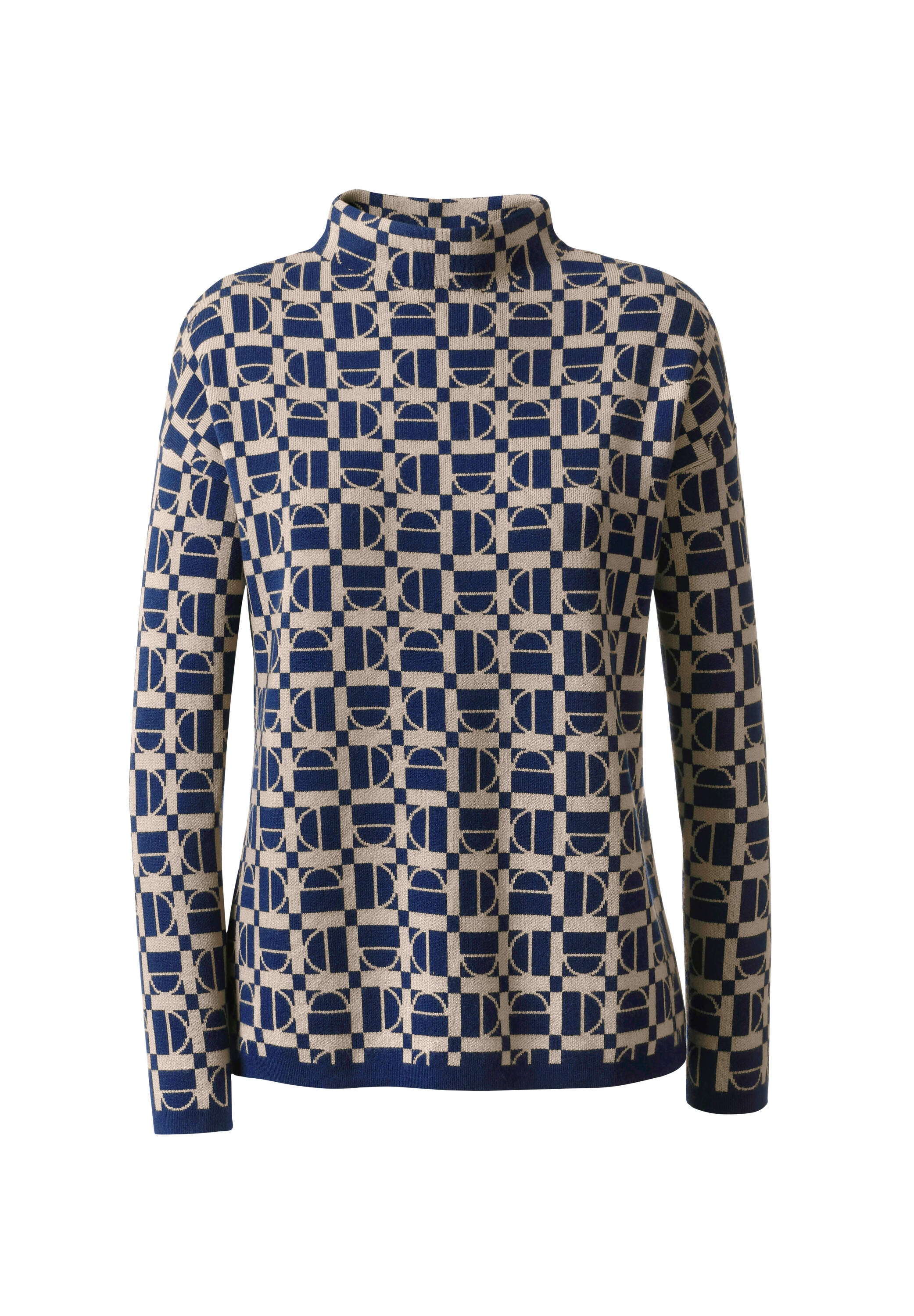 heine Strickpullover »Jacquard-Pullover Stehkragenpullover in grafischem Jacquard-Muster«