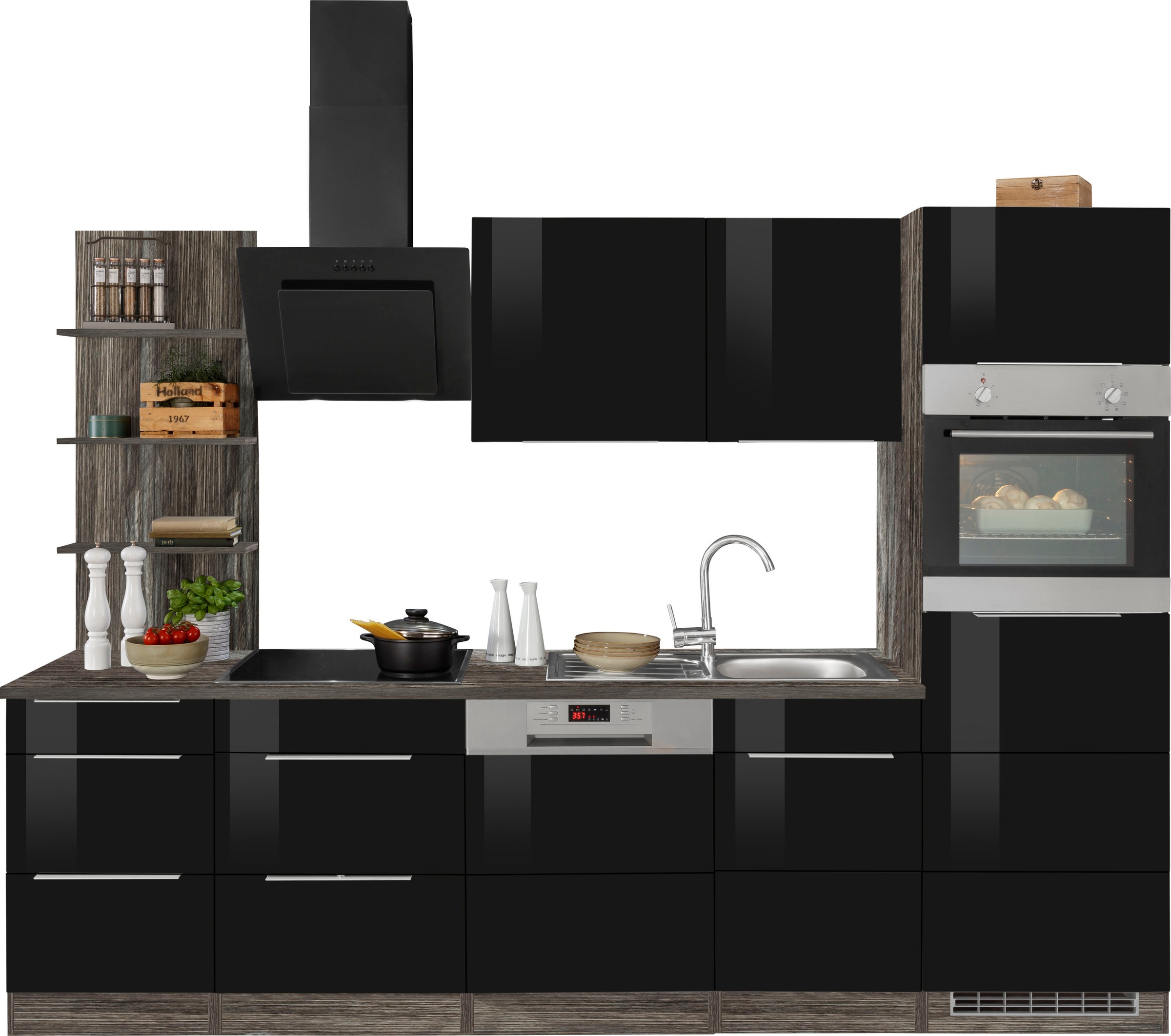 MÖBEL Online 280 cm Shop mit Küchenzeile OTTO im E-Geräten, »Brindisi«, Breite HELD