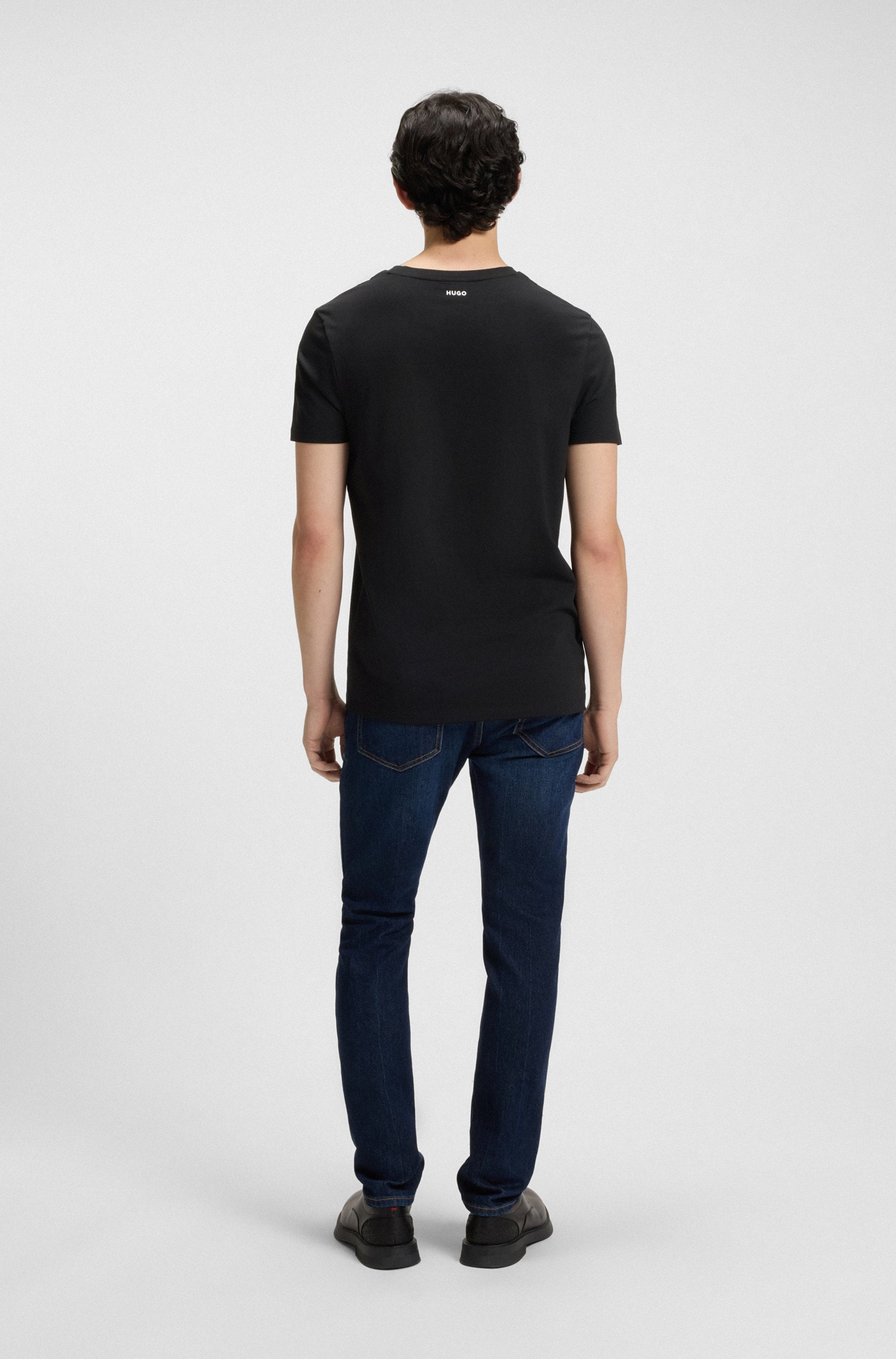 HUGO T-Shirt »HUGO-Round« Packung, 2er,  Rundhalsausschnitt, Slim-Fit, HUGO Logo-Druck