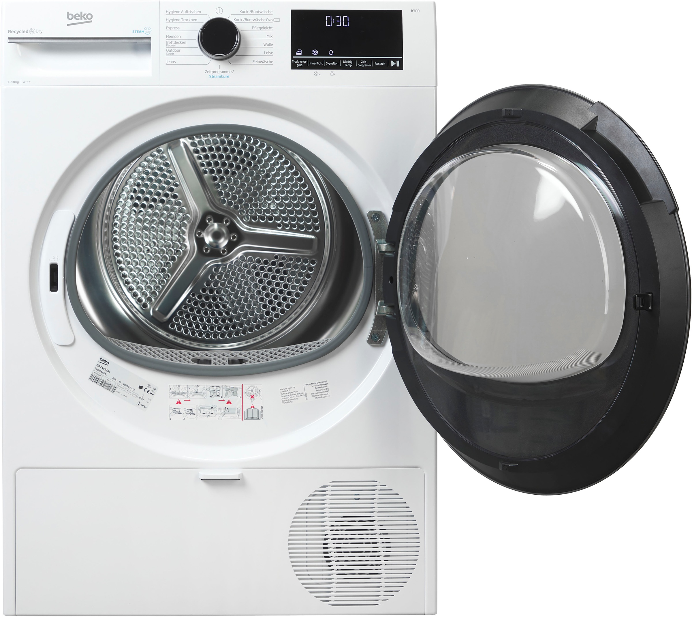 BEKO Wärmepumpentrockner »B3T442491«, 10 kg, mit Wärmepumpentechnologie, SteamCure, Silent Programm