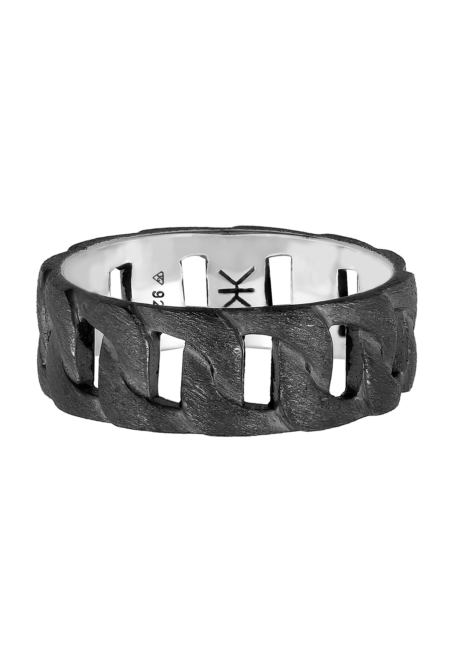 Kuzzoi Silberring »Ring Herren Chunky Chain Look Panzerglieder 925 Silber«