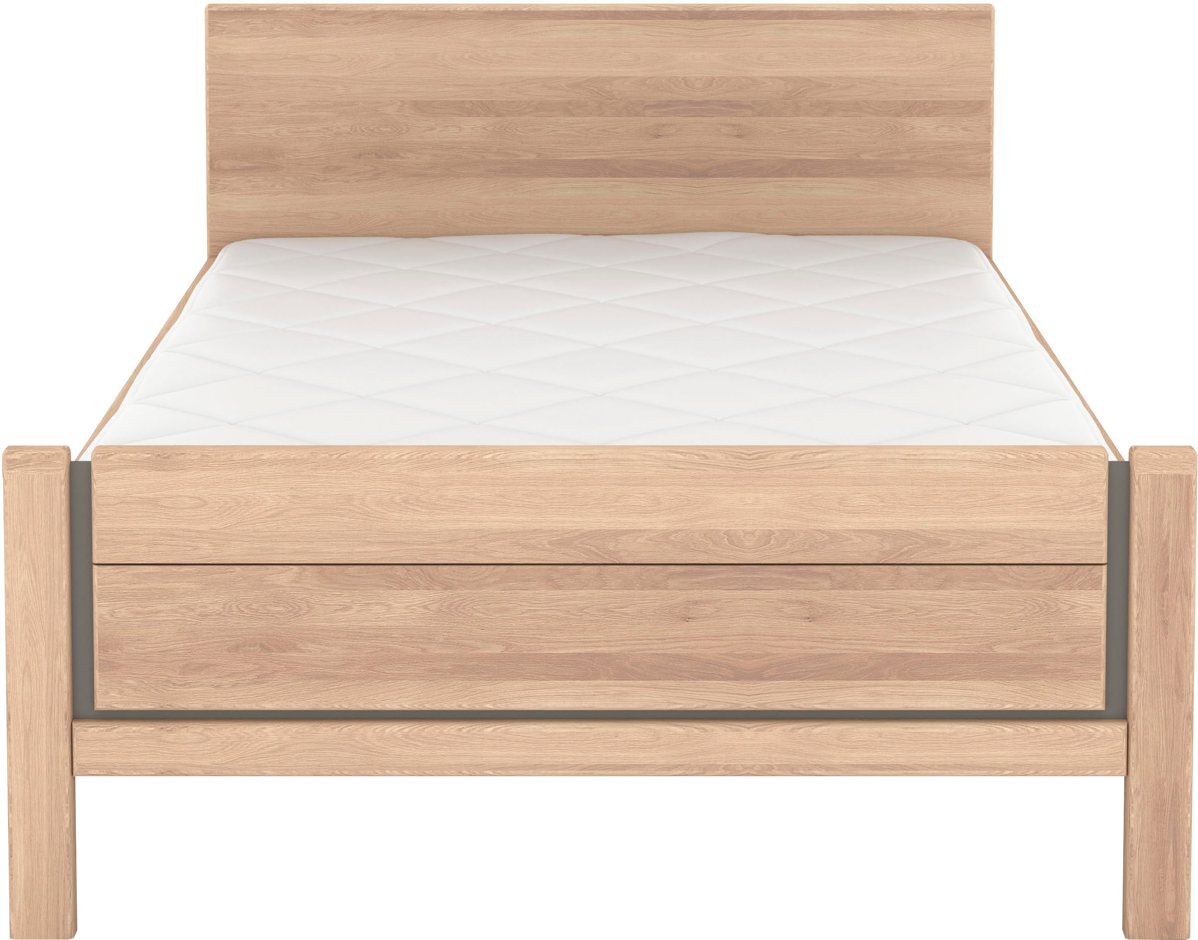 Musterring Holzbett »Sorrent, Bettgestell, Bettrahmen, teilmassiv Eiche«, (MADE IN GERMANY), Eiche teilmassiv, Liegehöhenverstellung, Stollenfußteil