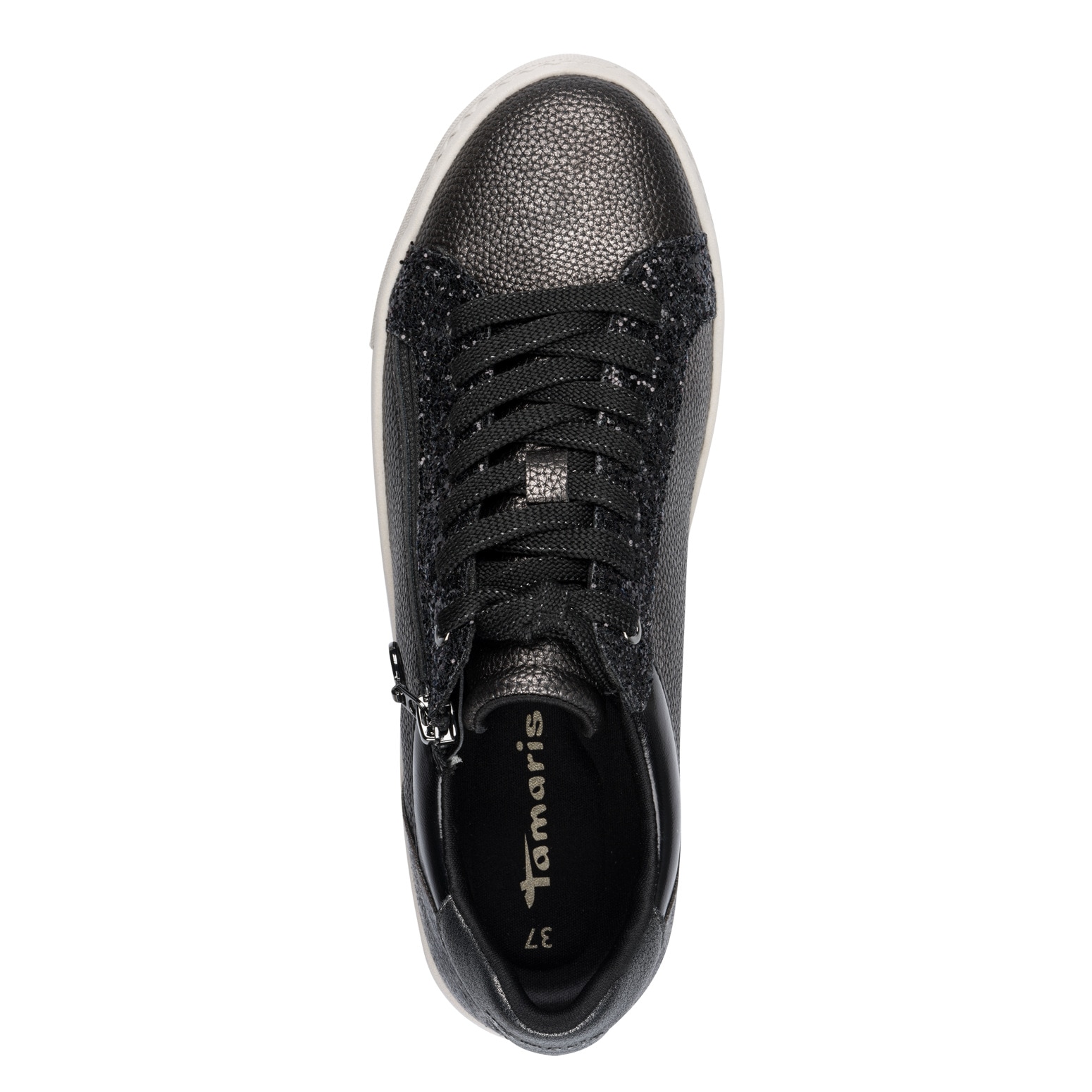 Tamaris Plateausneaker, Freizeitschuh, Halbschuh, Schnürer mit Besätzen und Glitzerdetails