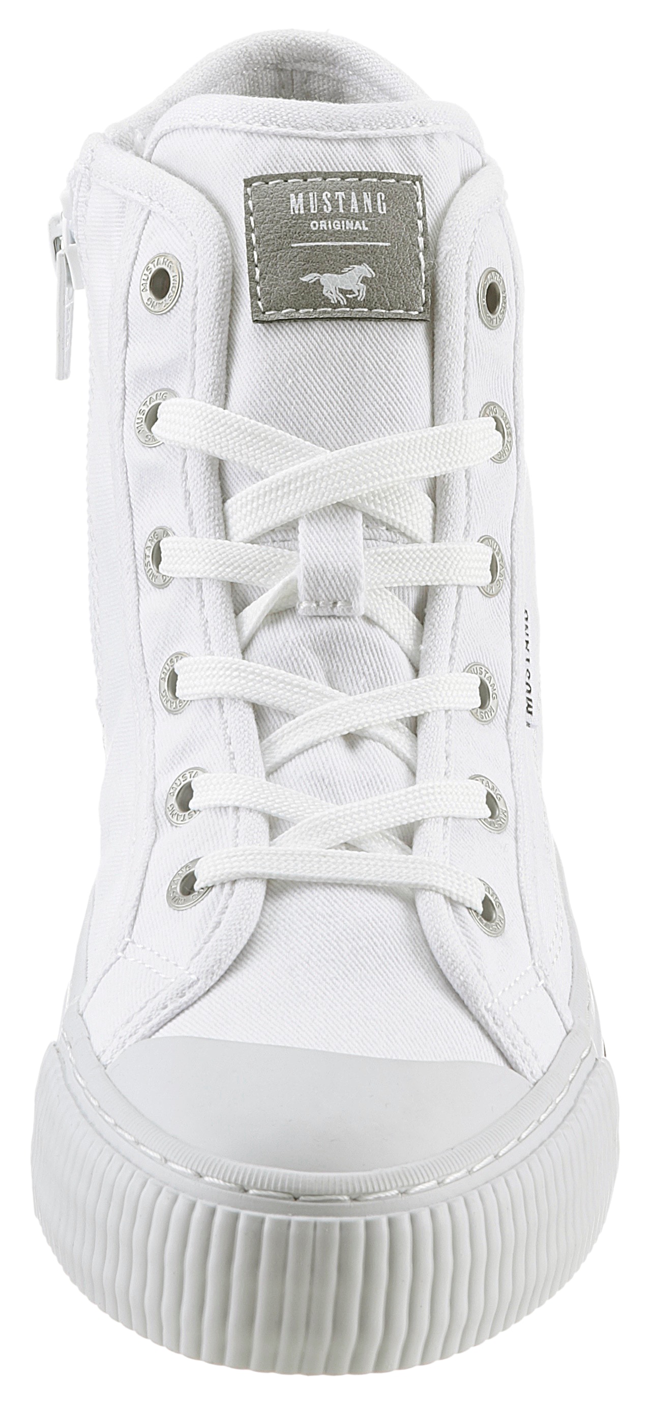 Mustang Shoes Plateausneaker, Schnürschuh, Freizeitschuh, High Top-Sneaker mit Reißverschluss