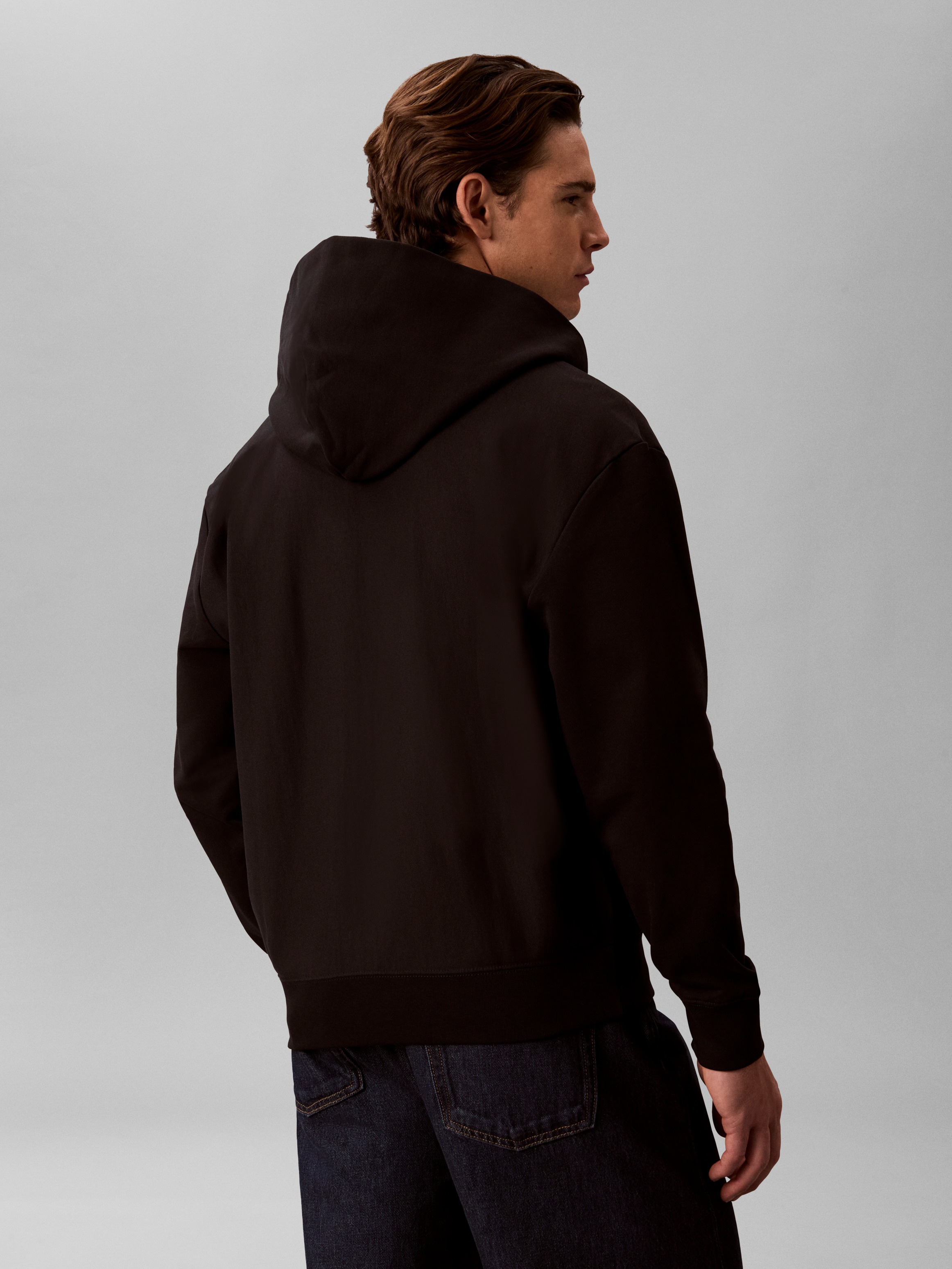 Calvin Klein Kapuzensweatjacke Regular Fit, 2-Wege-Zipper