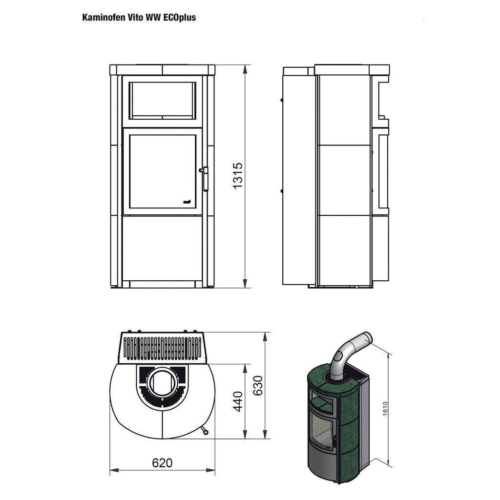 HARK Kaminofen »Vito WW GT ECOplus 8,4 KW«