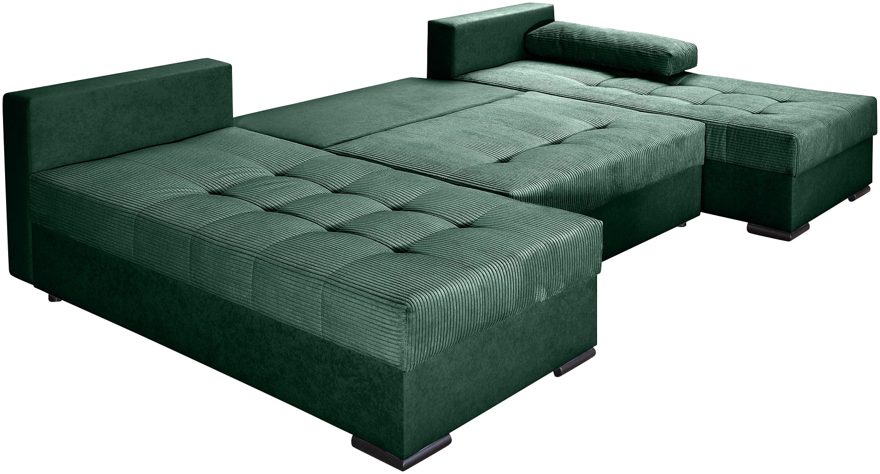 COLLECTION AB Wohnlandschaft »Josy, U-Form, Schlafsofa mit Bettkasten«, (Cord-/Mix), flexible Recamiere, Breite: 269cm, inklusive Rückenkissen, Cord/Mix