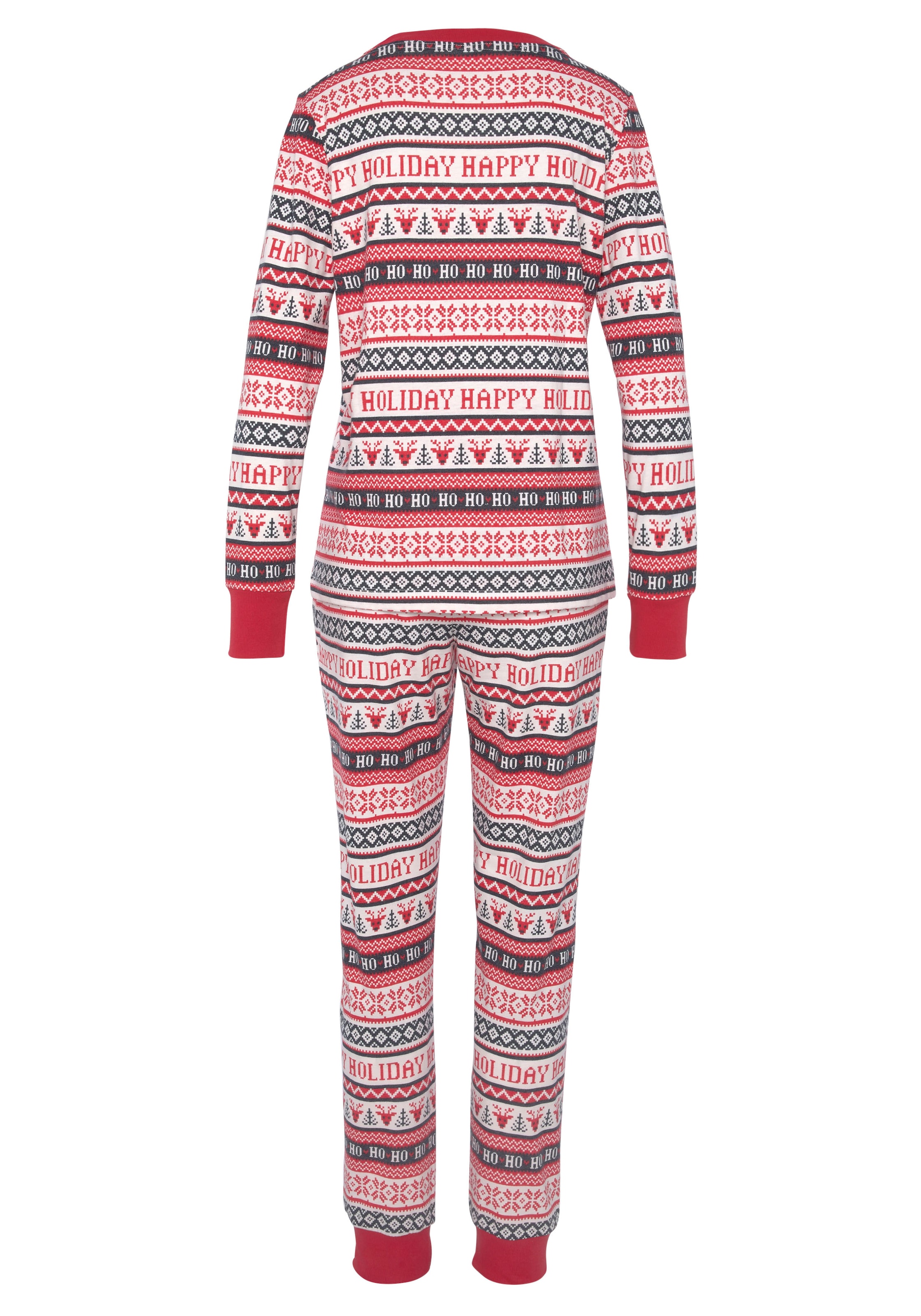 LASCANA Pyjama, (2 tlg.), mit winterlichem Druck kaufen bei OTTO