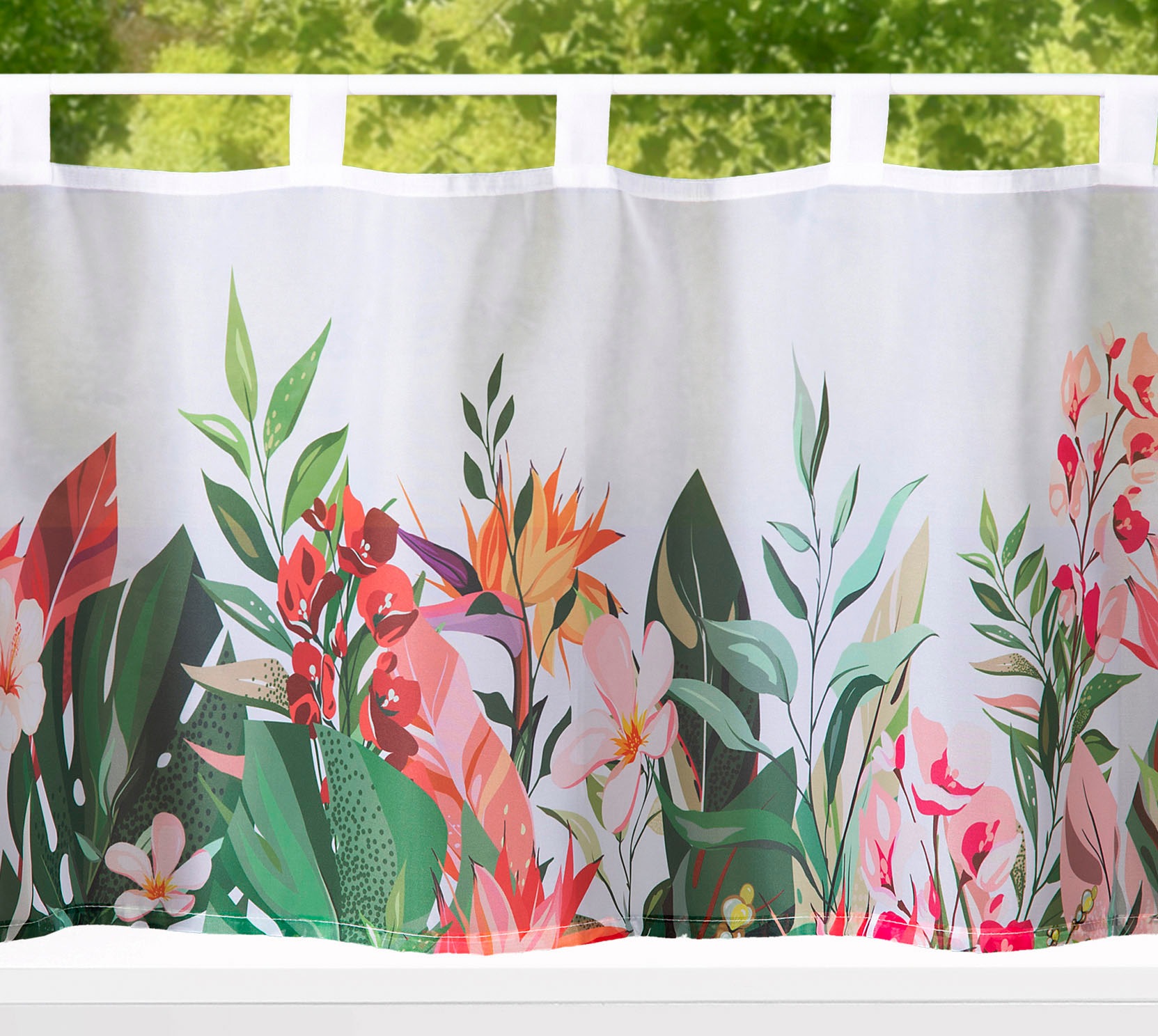 Weckbrodt Scheibengardine »Arabella«, (1 St.), Voile, halbtransparent, bedruckt, HxB 45x120cm, Gardine, Store