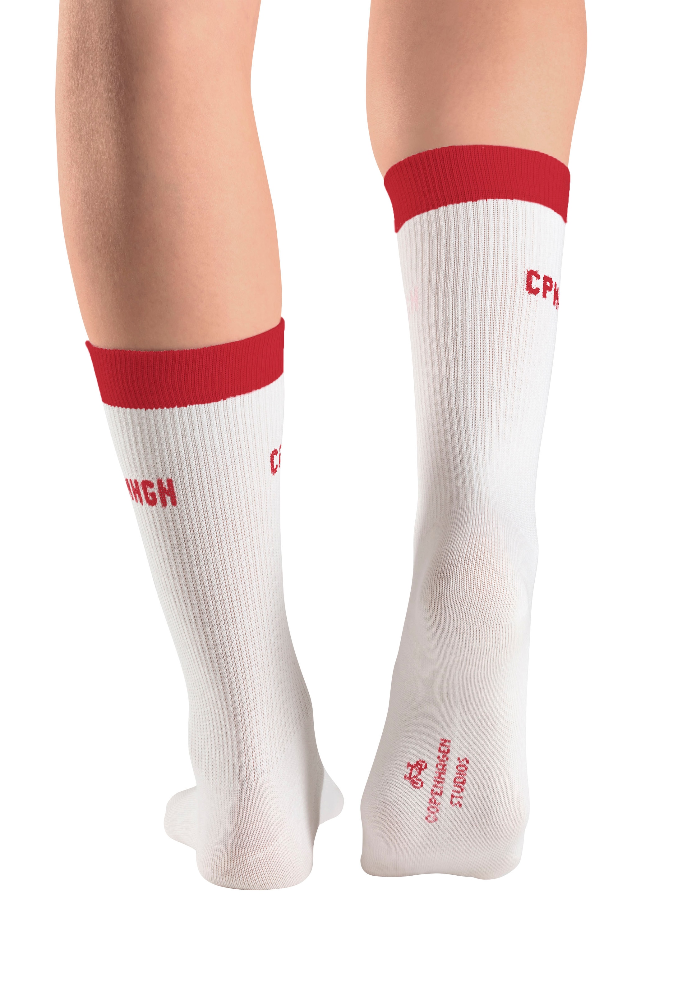 Copenhagen Studios Tennissocken, (Packung, 2 Paar), mit kontrastfarbenem Bund