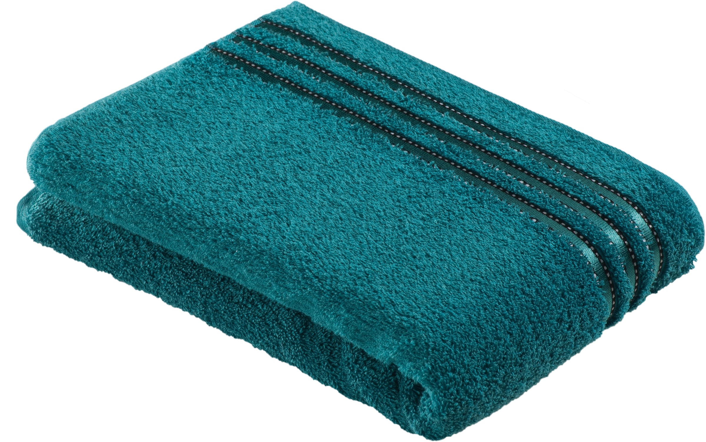 Vossen Badetuch »Cult de Luxe« mit Glanzbordüre in blau, Größe B/L: 67 cmx140 cm