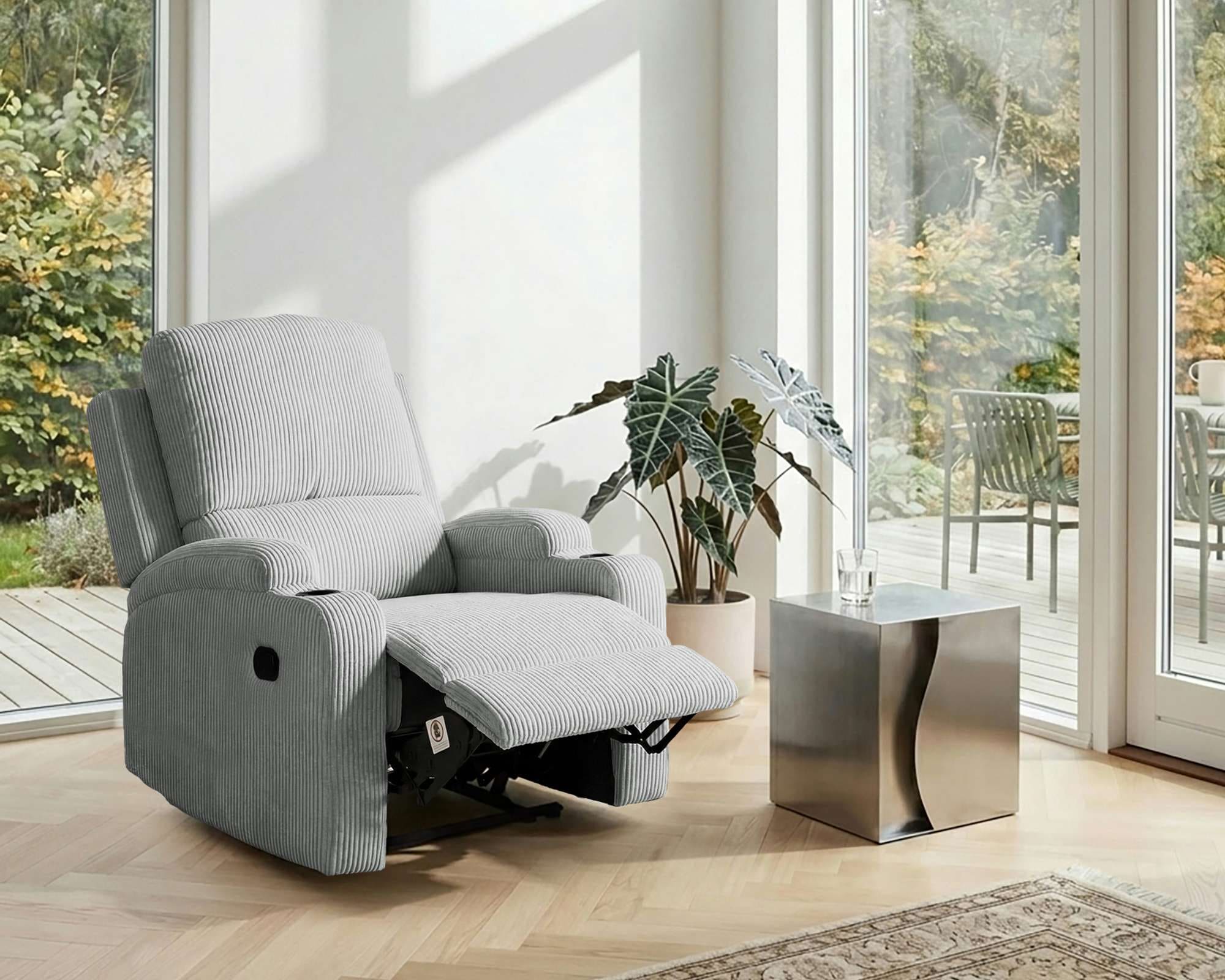 OTTO home Relaxsessel »NAPORI Cord, Kinosessel, Multimedia-Sessel« TV-Sessel mit manueller u elektrischer Relaxfunktion u. Getränkehalter