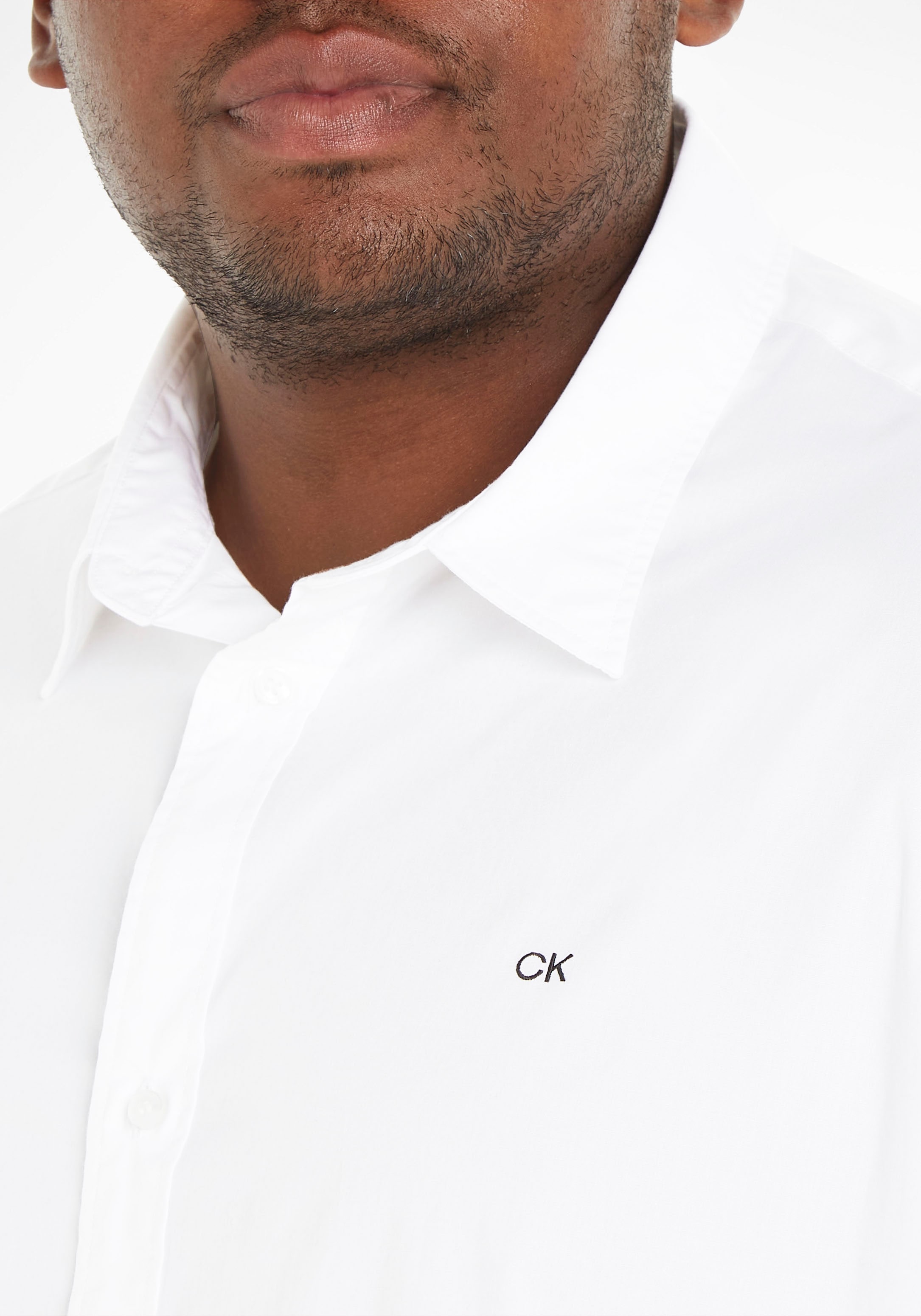 Calvin Klein Big&Tall Langarmhemd »BT_STRETCH POPLIN SLIM SHIRT«, mit  durchgehender Knopfleiste bestellen bei OTTO