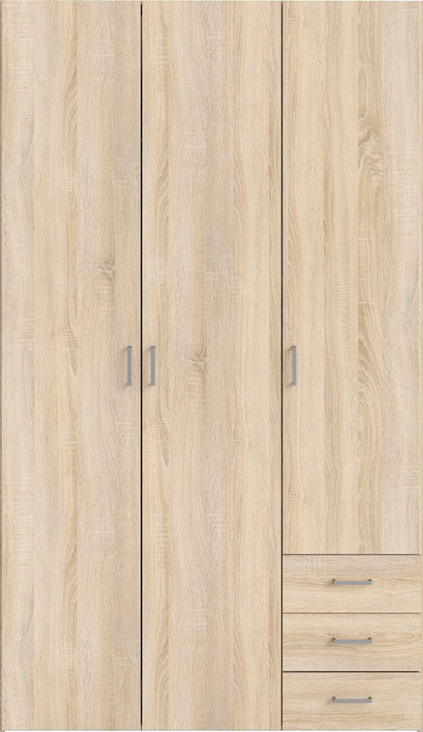 Home affaire Kinderkleiderschrank, Mit viel Stauraum, graue Stangengriffe, Gr. ca. 200,4 x 115,8 x 49,5 cm