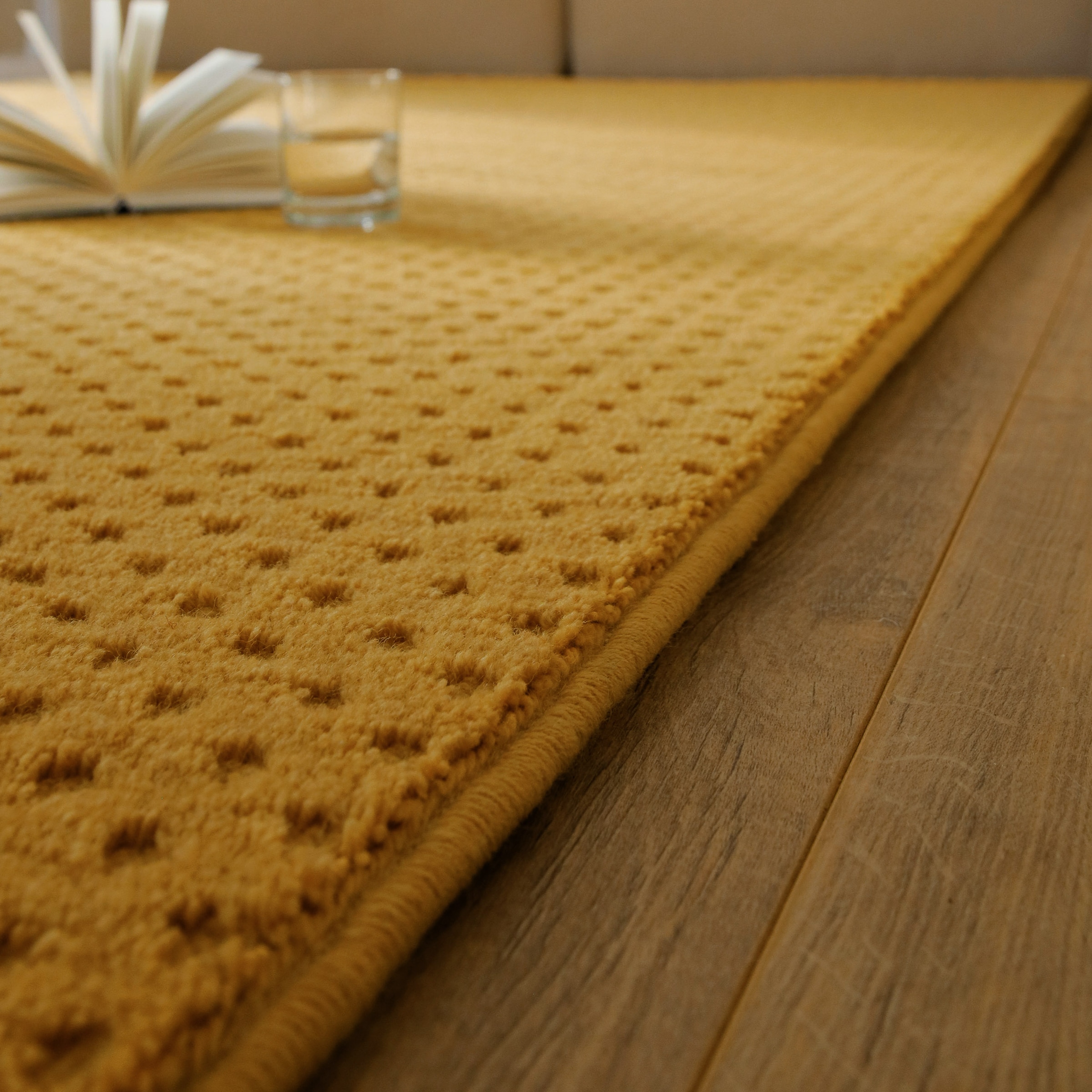 Wecon home Teppich »Castello THREE« rechteckig 7 mm Höhe Schurwolle, Kurzflor mit Hoch-Tief-Effekt, Wohnzimmer, Punktmuster