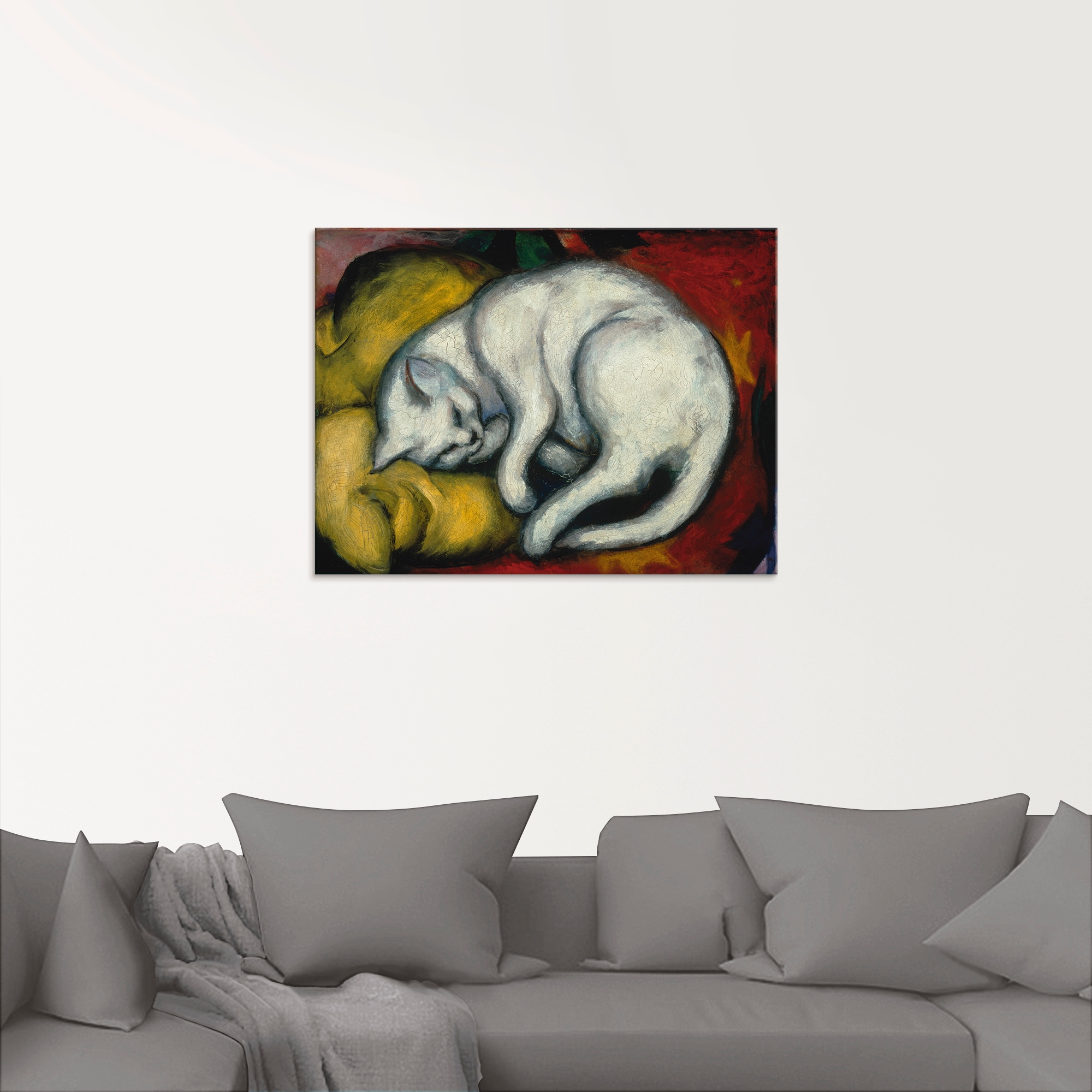 Artland Glasbild »Die weisse Katze. 1912«, Haustiere, (1 St.), in verschiedenen Größen