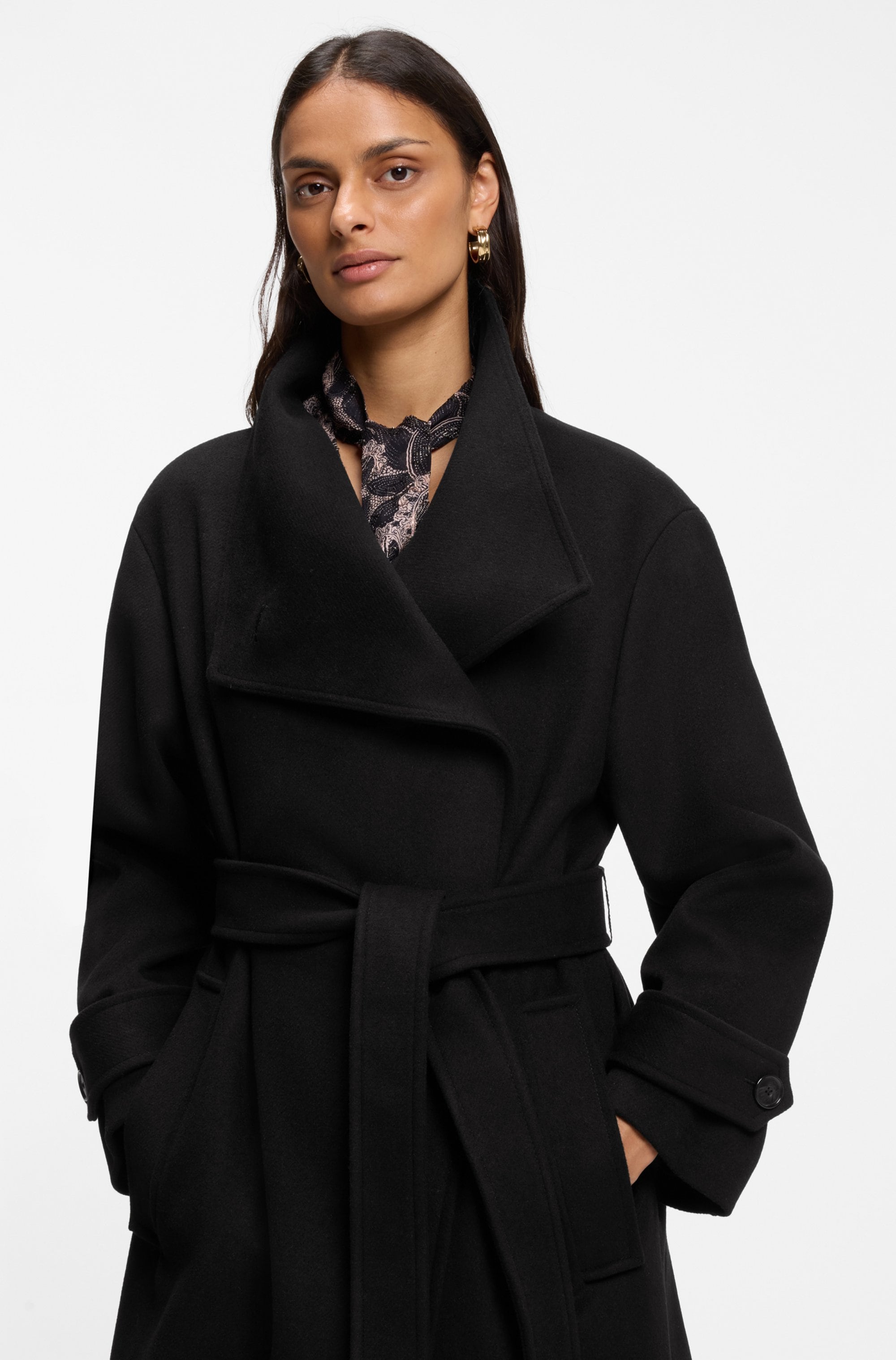 BOSS ORANGE Langmantel »Cayla Premium Damenmode« mit Wolle, Relaxed Fit