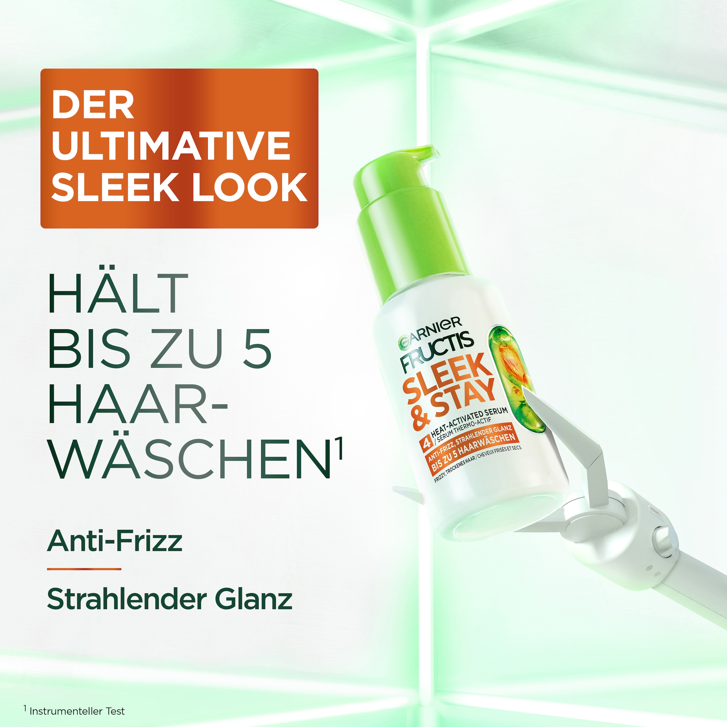 GARNIER Haarserum »Garnier Fructis Sleek & Stay Heat-Activated Serum«, Für trockenes, zu Frizz neigendes Haar, bietet Schutz für Haarfaser.