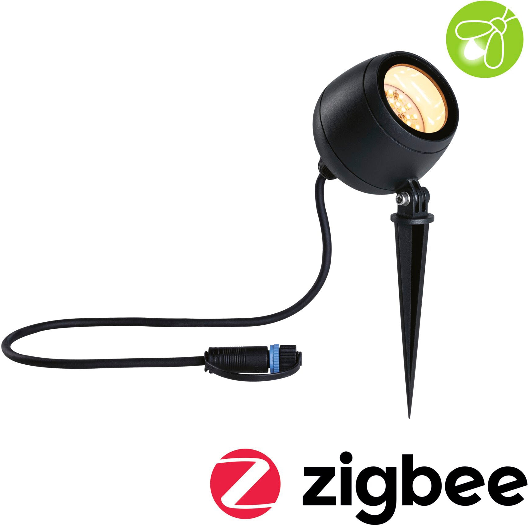 Paulmann LED Gartenleuchte »Outdoor Plug & Shine Spot Kikolo Insect friendly ZigBee«, 1 flammig, Insektenfreundlich