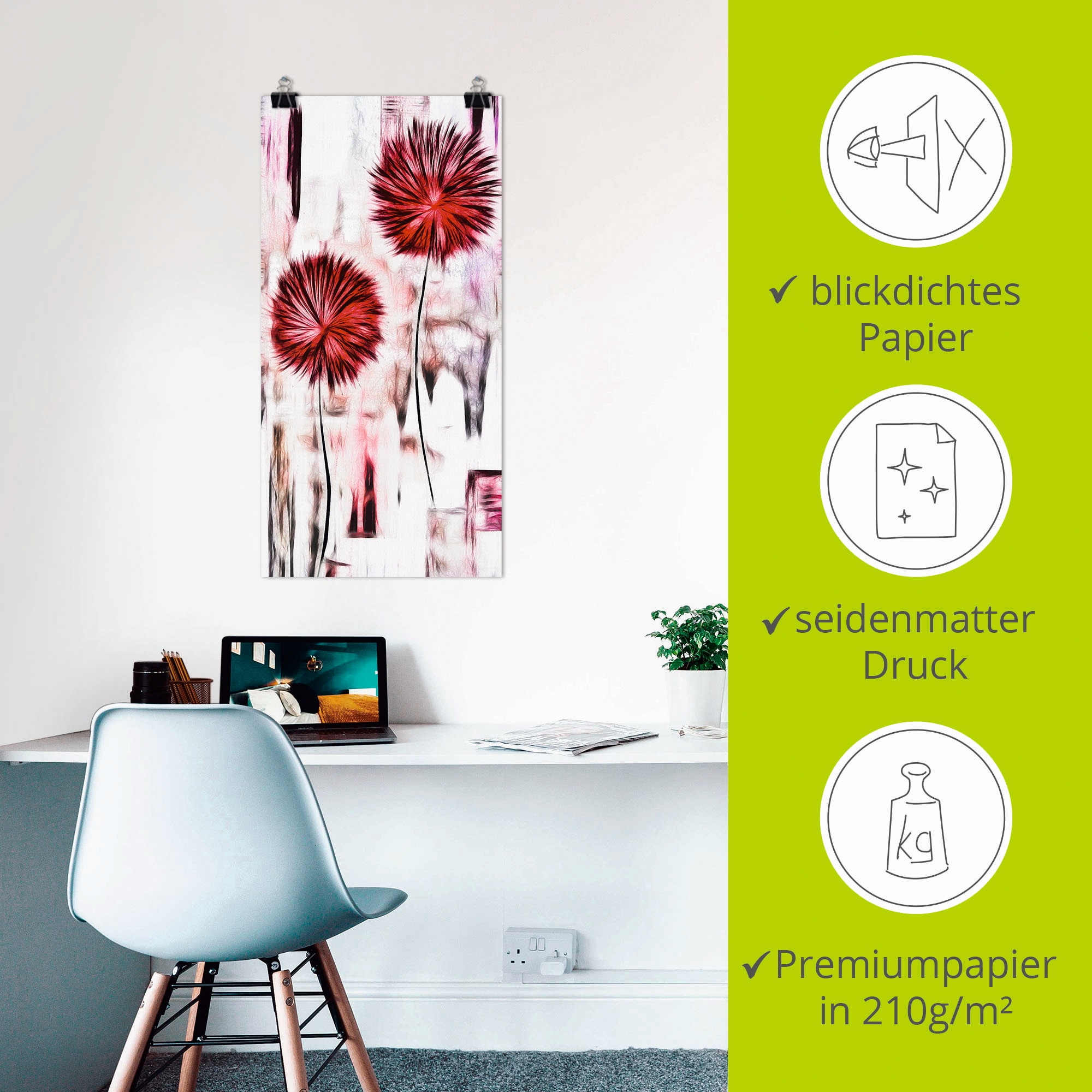 Artland Wandbild »Blumen«, Blumen, (1 St.), als Alubild, Leinwandbild, Wandaufkleber oder Poster in versch. Größen