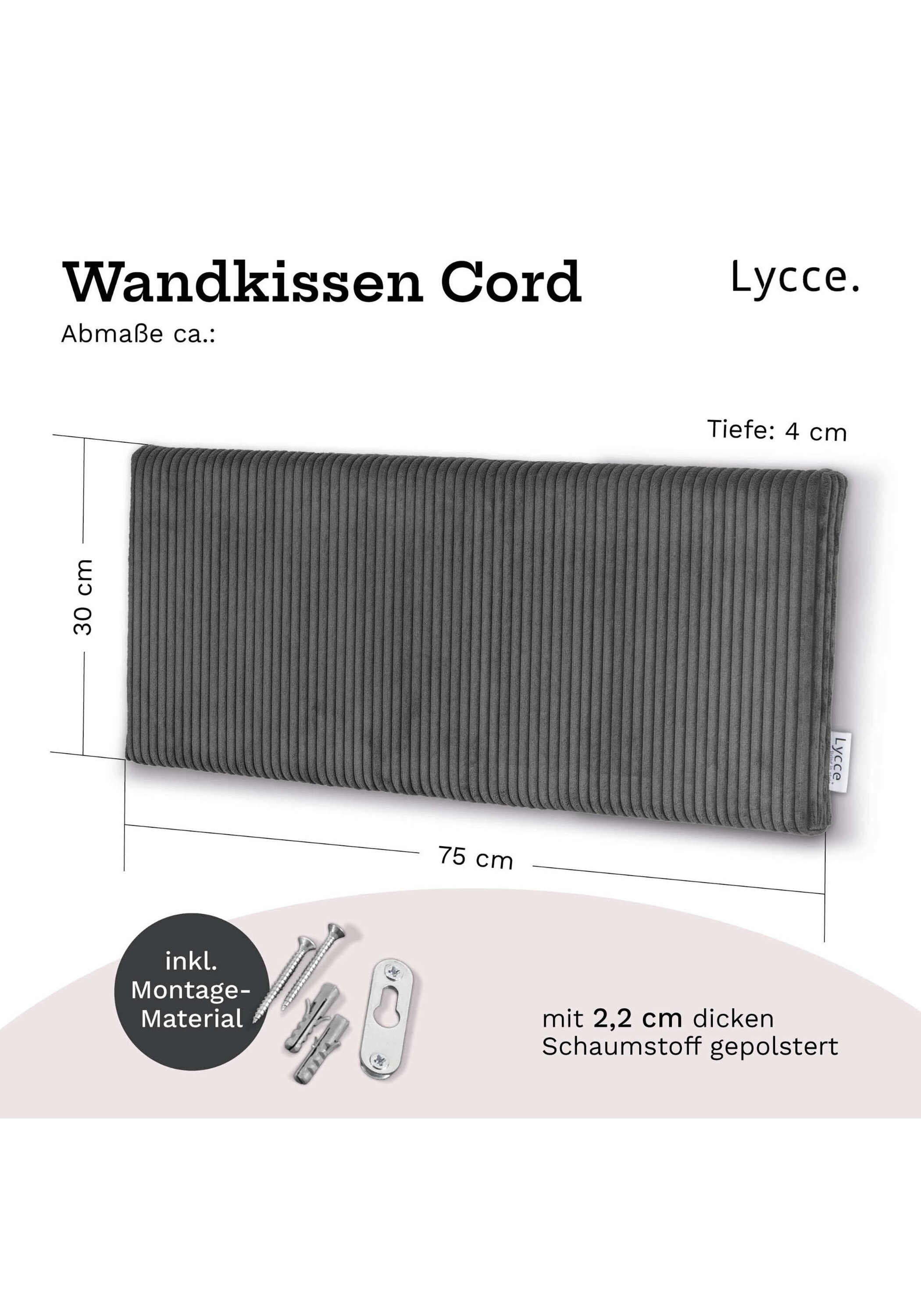 Lycce Rückenkissen »Wandkissen Wandkissen Cord 1er Pack«