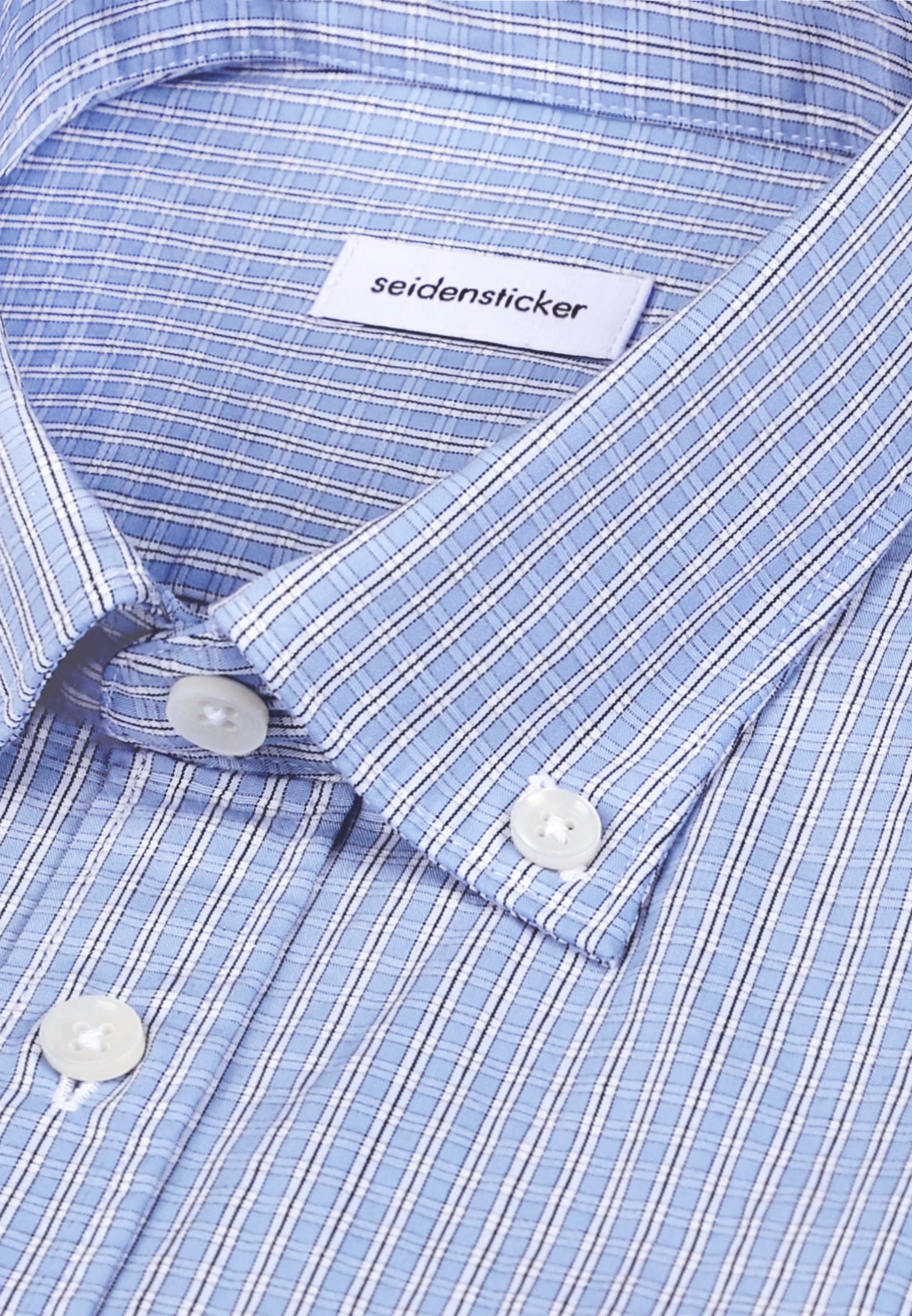 seidensticker Businesshemd Regular 1/1 Button-Down-Kragen Karo