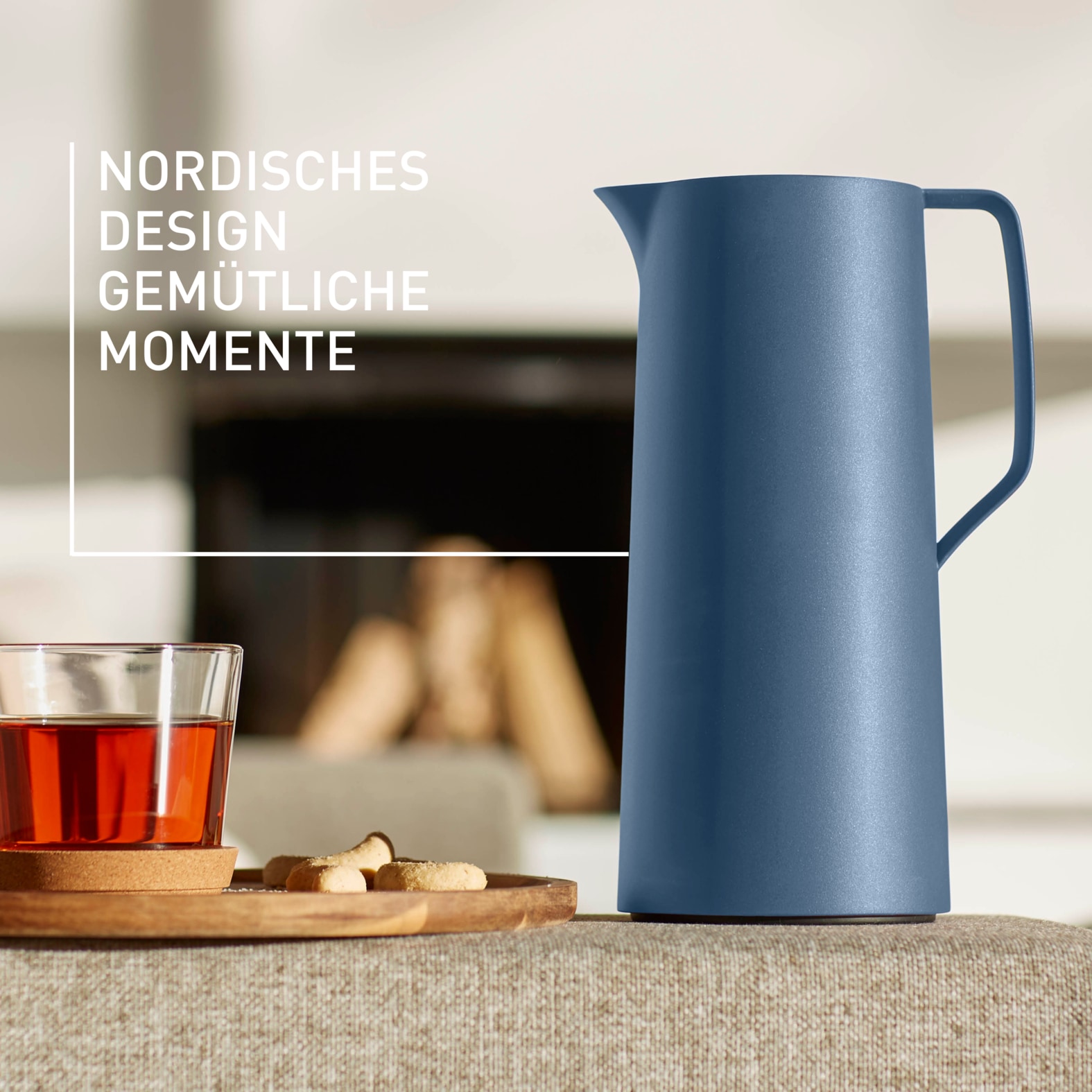 Emsa Isolierkanne »Motiva in modernem Design, 100% auslaufsicher, Made in Germany« 1 l doppelwandiger Glasisolierkolben, bis zu 12h warm/24h kalt,  Quick-Press-Deckel, Einhandbedienung, ergonomischer Schraubdeckel
