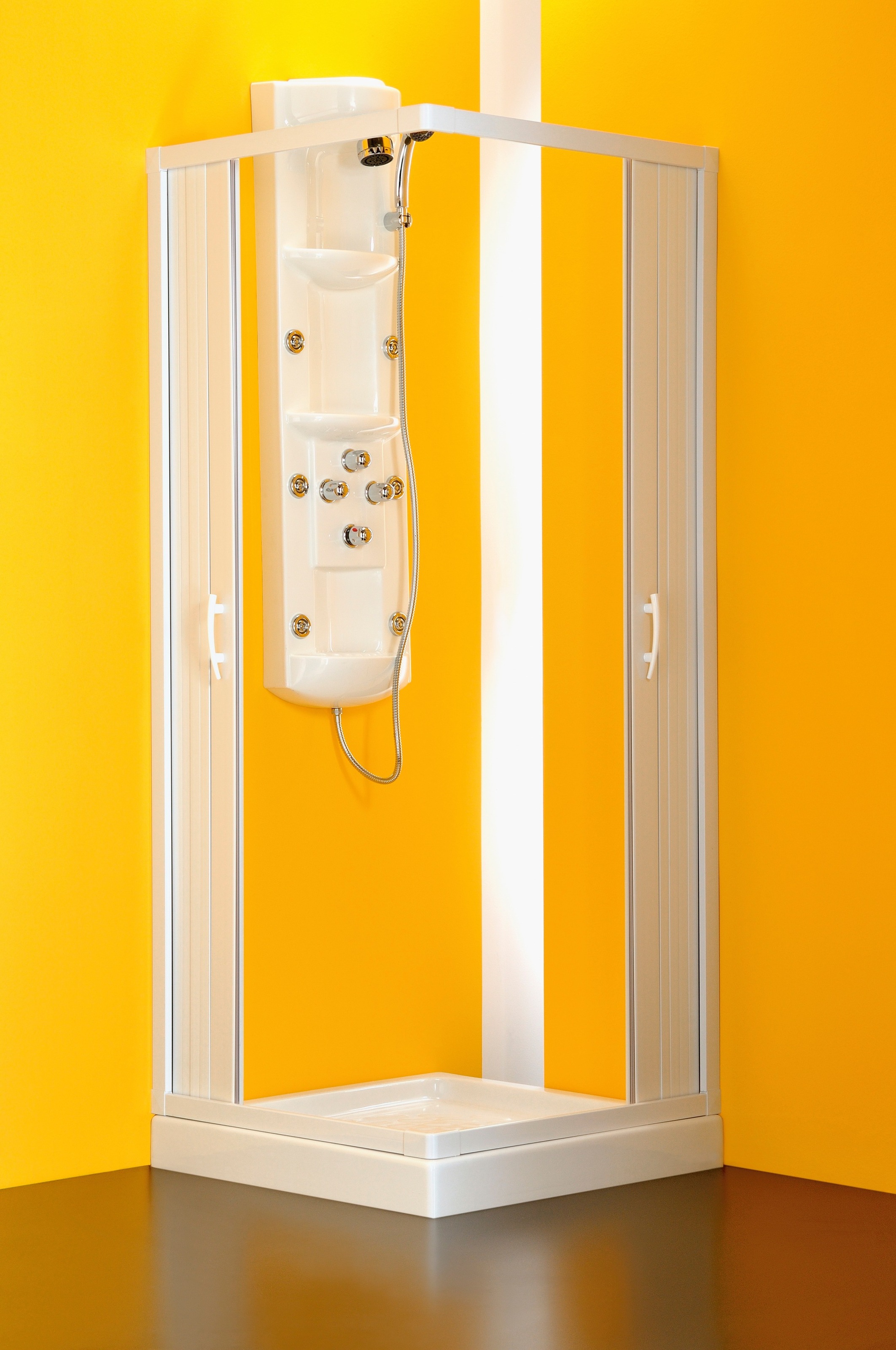 Eckdusche, extra großer Einstieg, BxT: 60 x 80 cm
