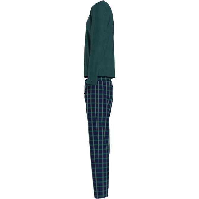 Tommy Hilfiger Underwear Schlafanzug »LS PJ SET FLANNEL SELF FABRIC WB«, mit  Markenlabel auf der Brust bei OTTO