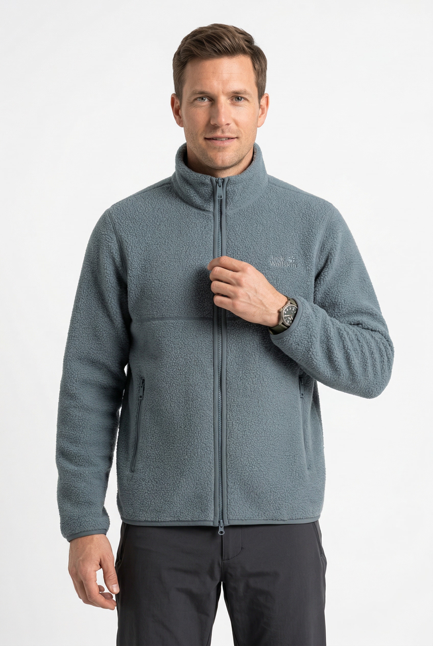 Jack Wolfskin Fleecejacke »LITE CURL FZ M« Langarm-Design mit Reißverschluss, wasserabweisend, windabweisend
