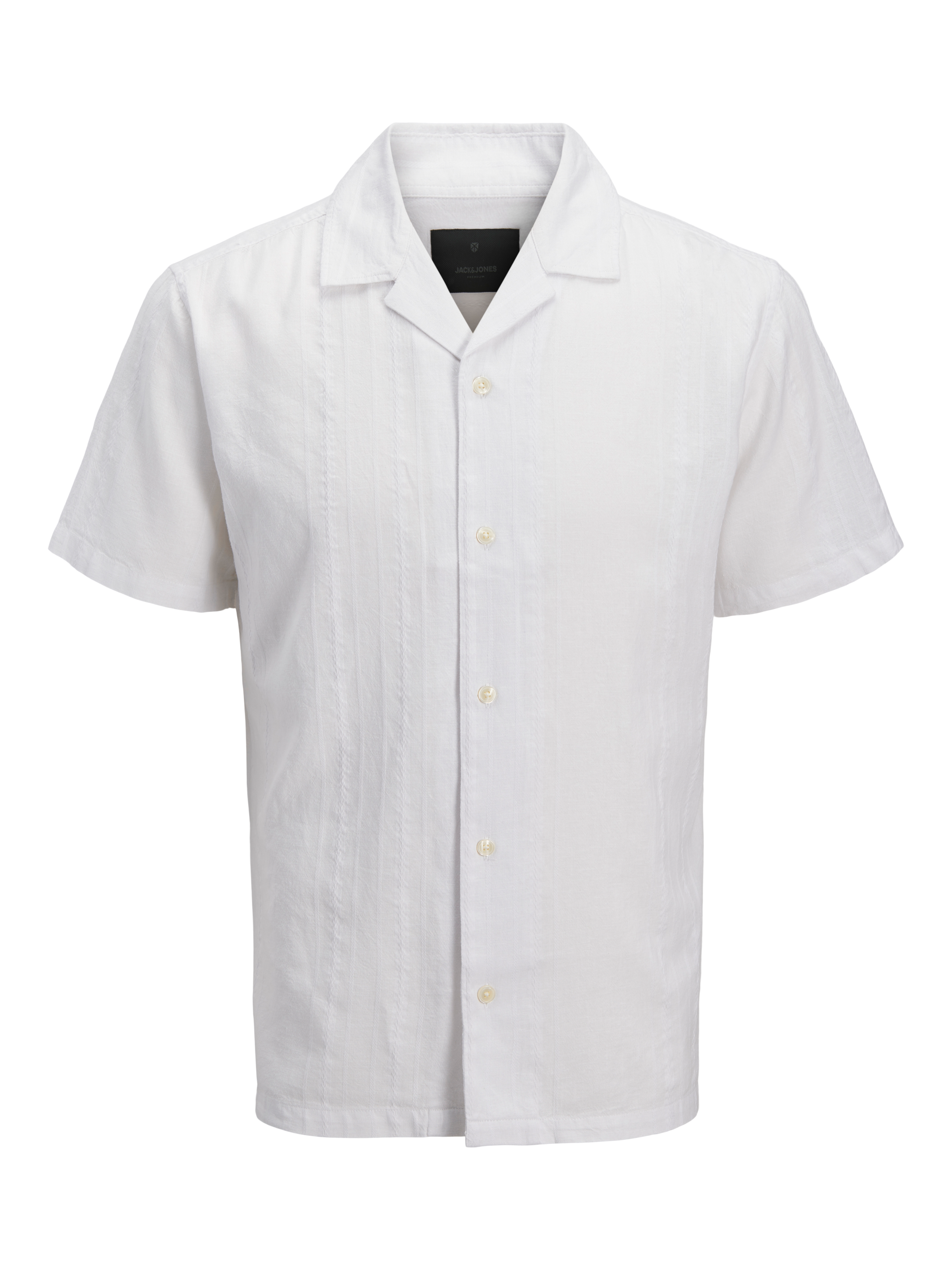 Jack & Jones Kurzarmhemd »JPRBLARIVER LINEN BL. DOBBY SS SHIRT SN« mit Resort Kragen